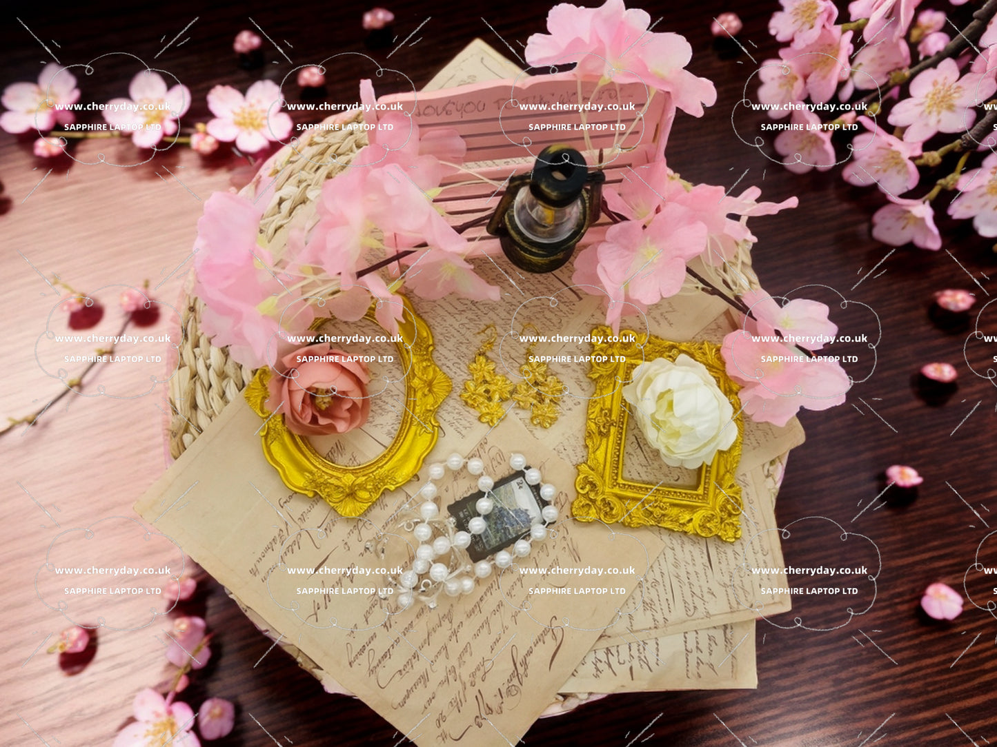 Gold flower bush vintage earrings