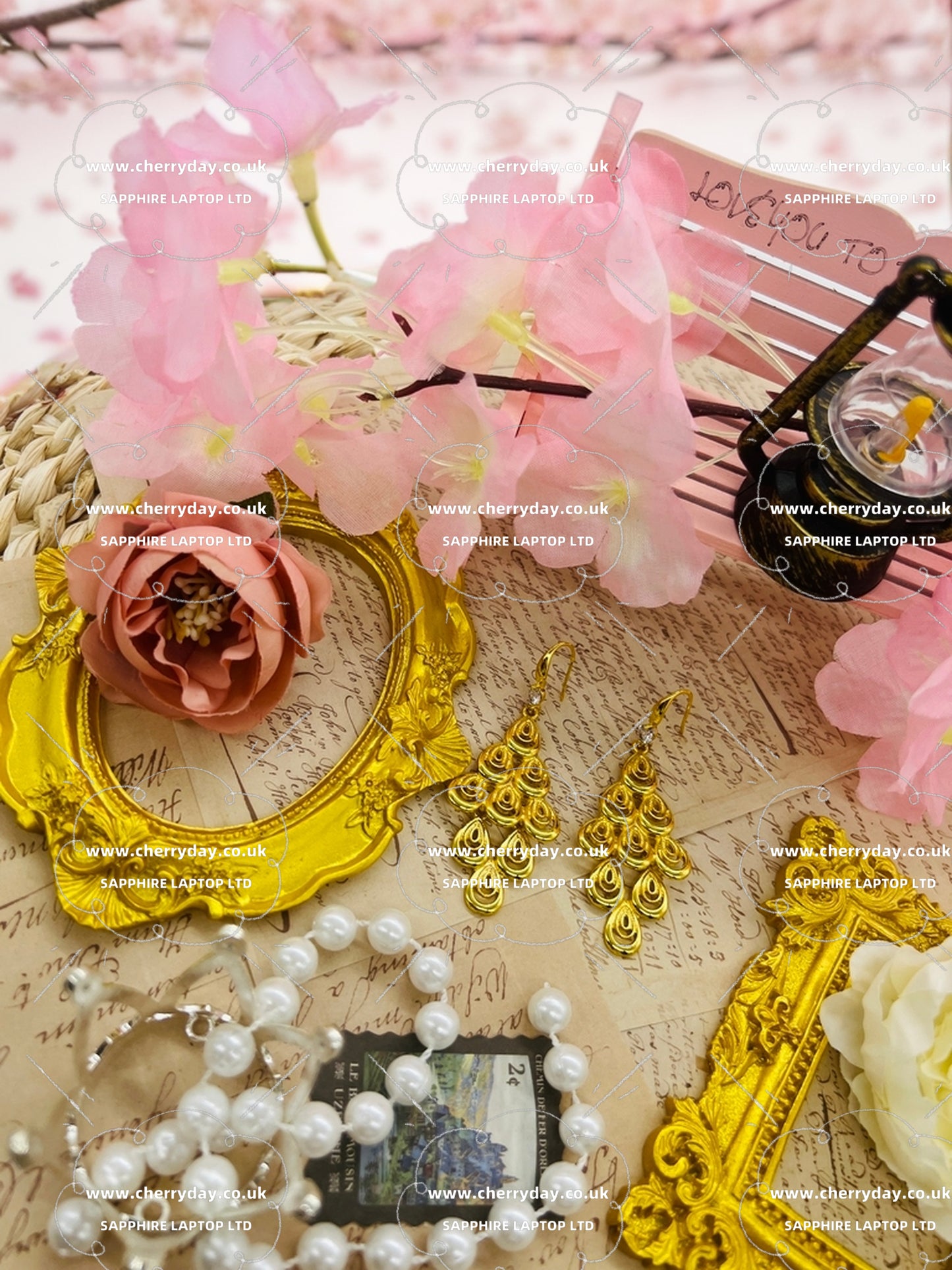 Gold phoenix vintage earrings