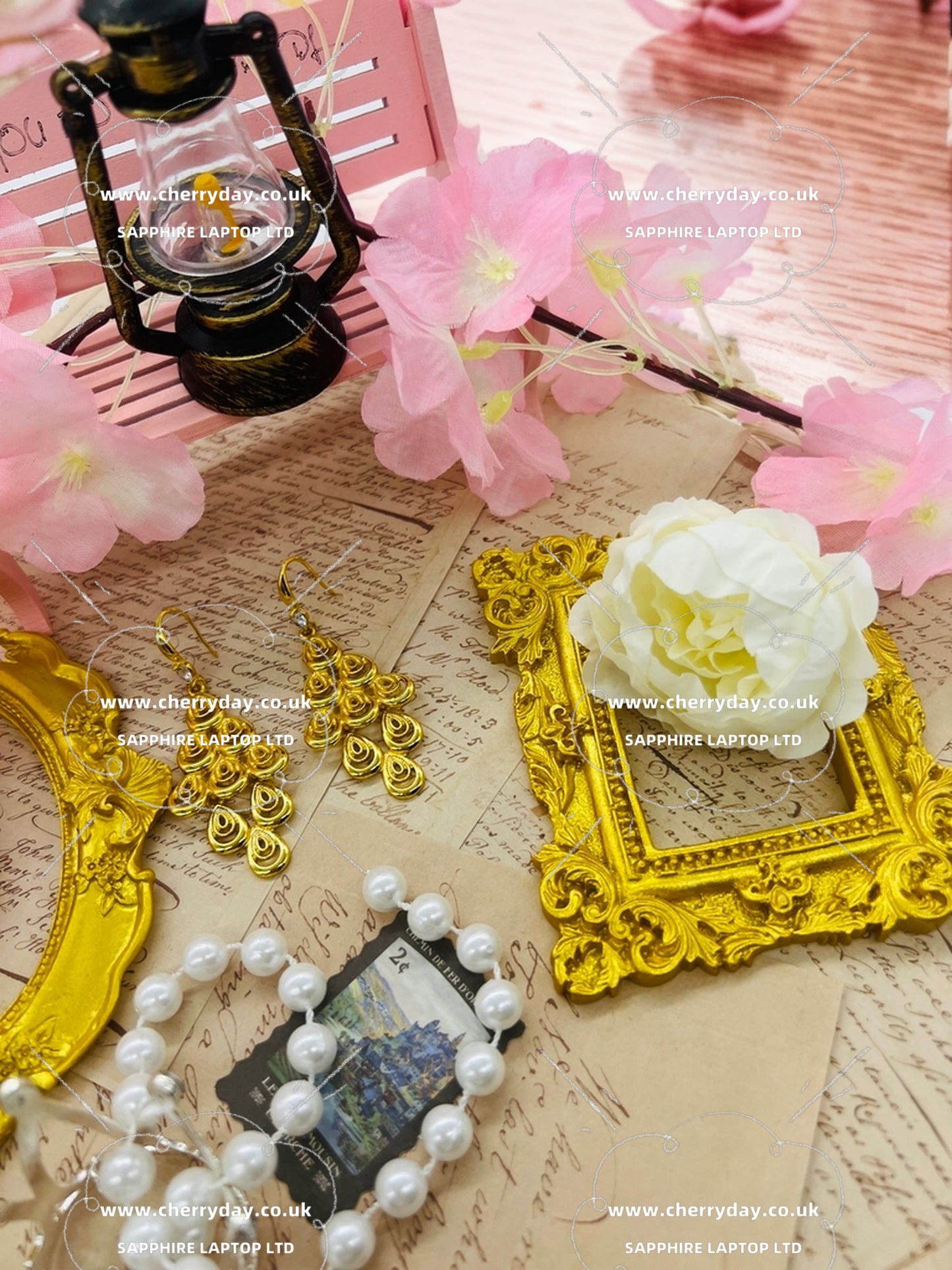 Gold phoenix vintage earrings