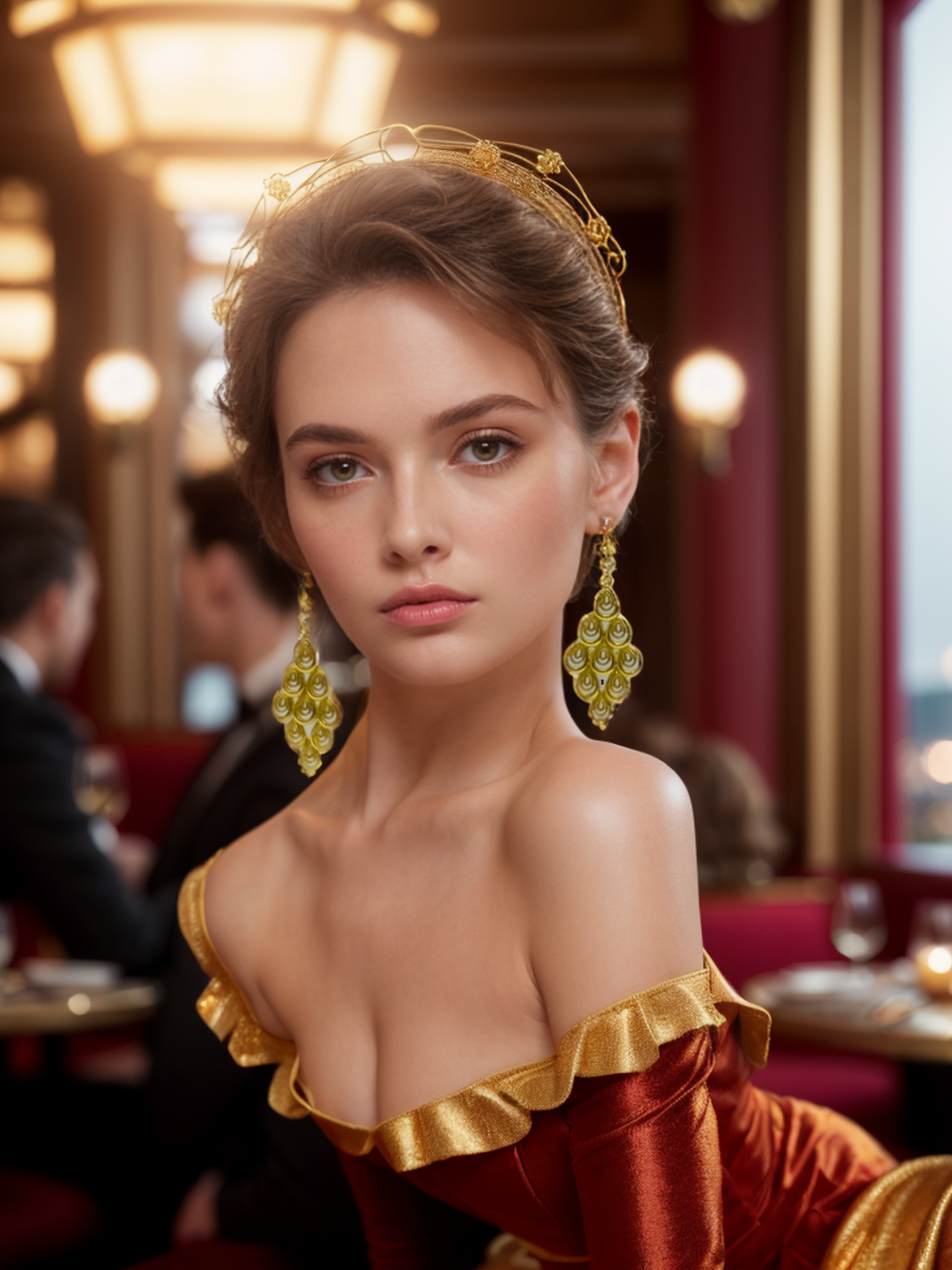 Gold phoenix vintage earrings