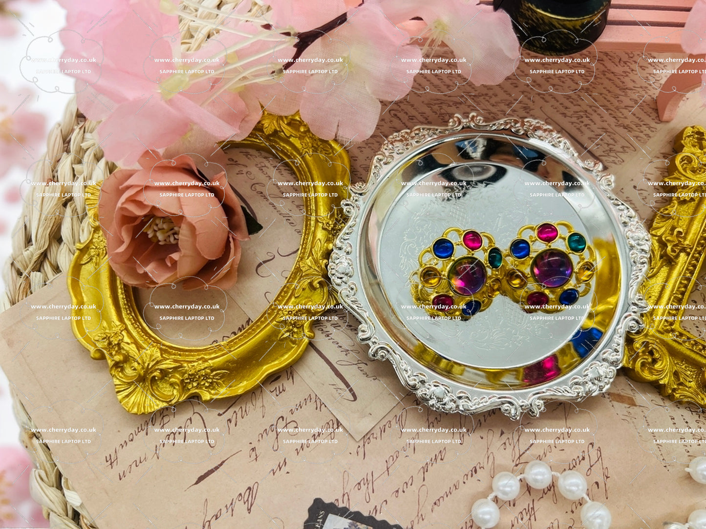 Colourful glazed flowers vintage earrings