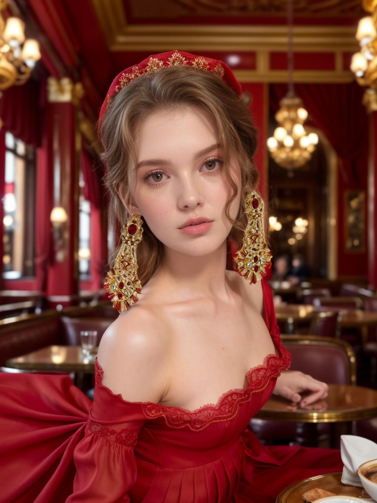 Queen of hearts vintage earrings