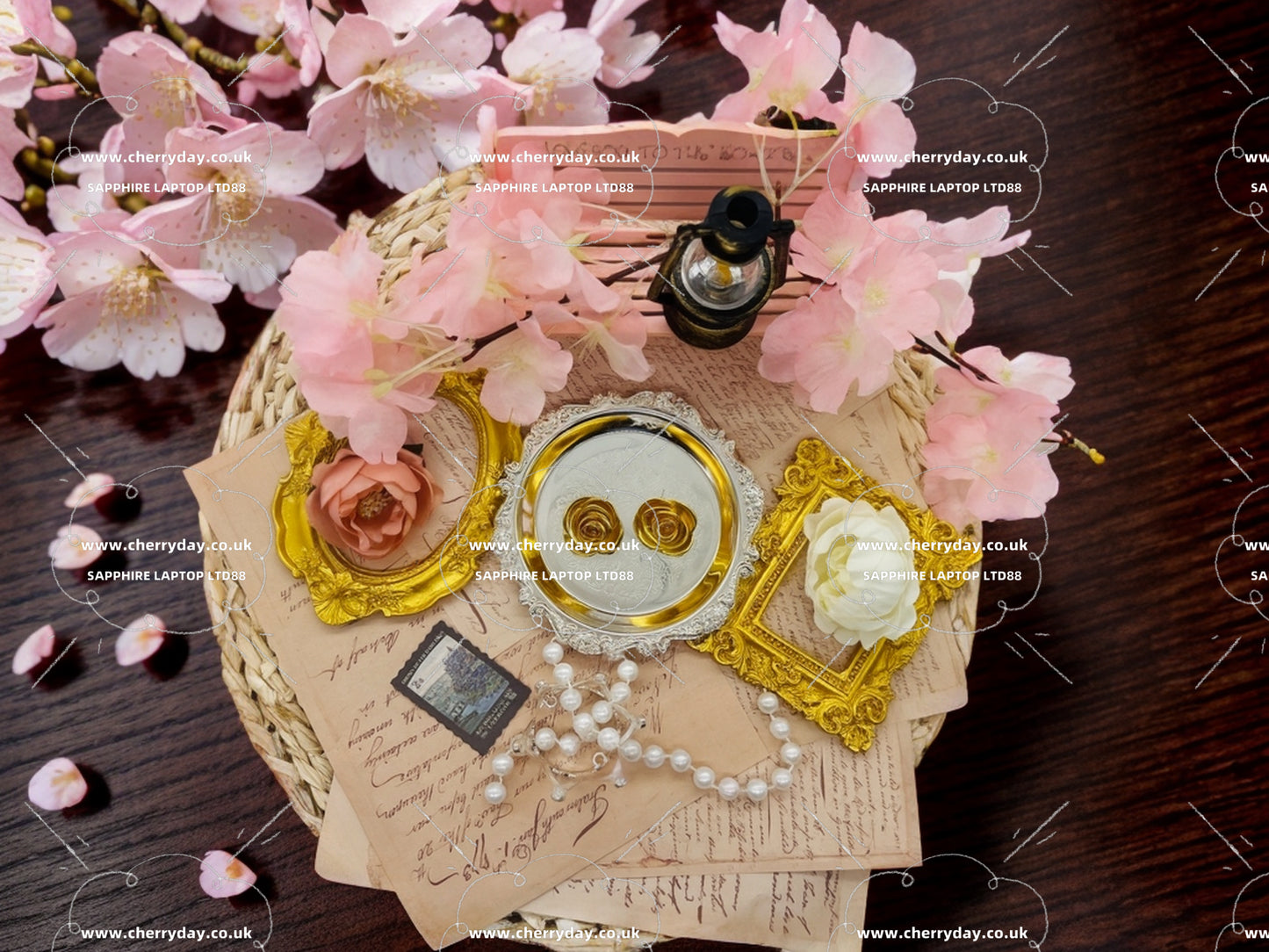 Gold rosebud vintage earrings