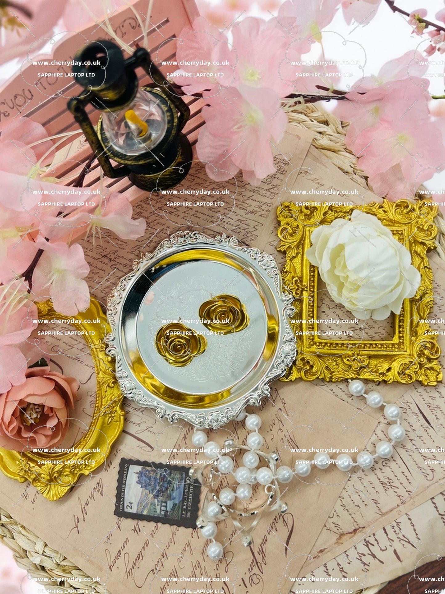 Gold rosebud vintage earrings