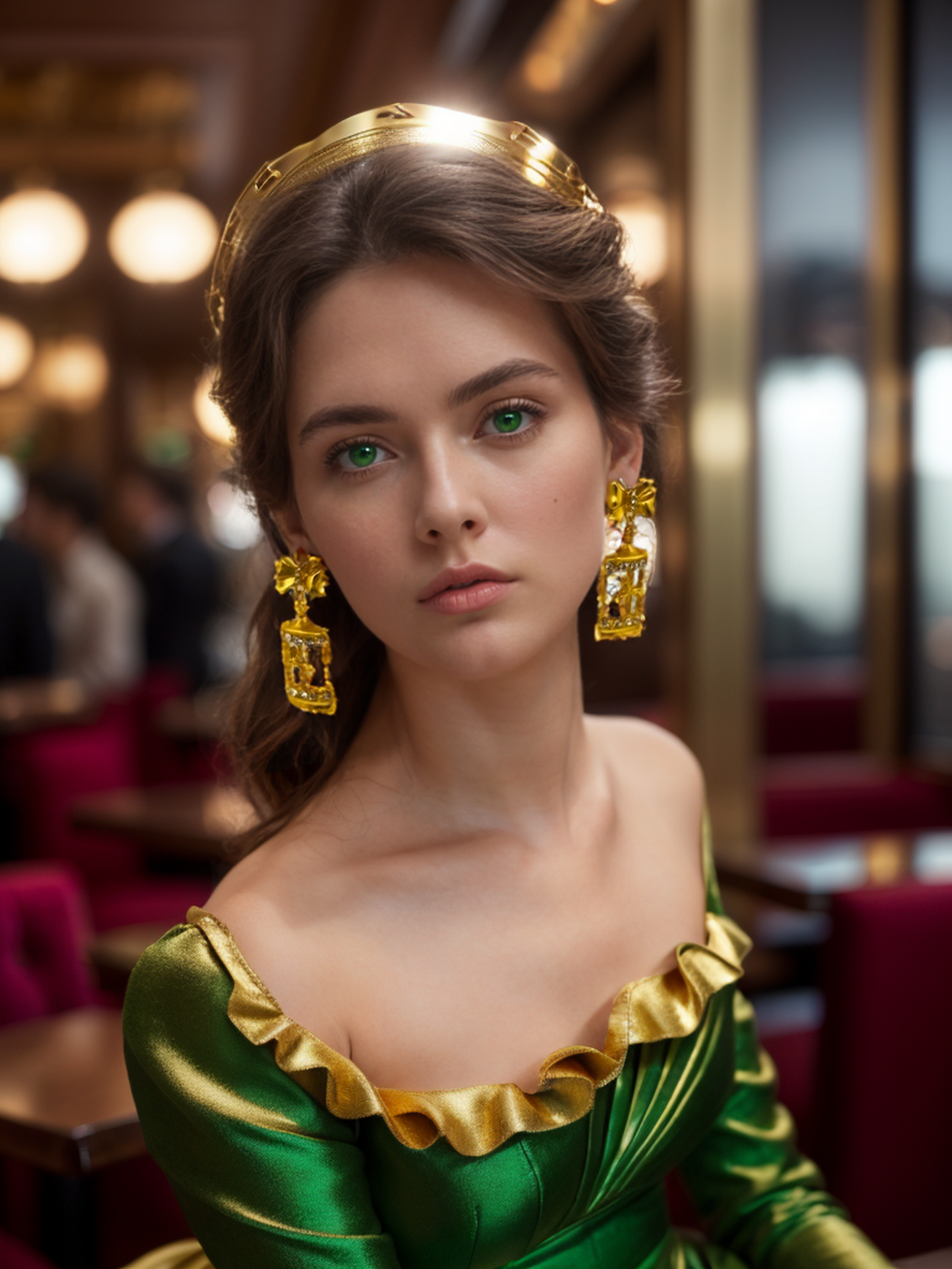 Gold Knight for ladies vintage earrings