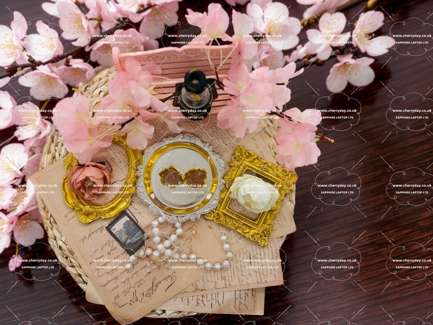 Pale pink rose vintage earrings
