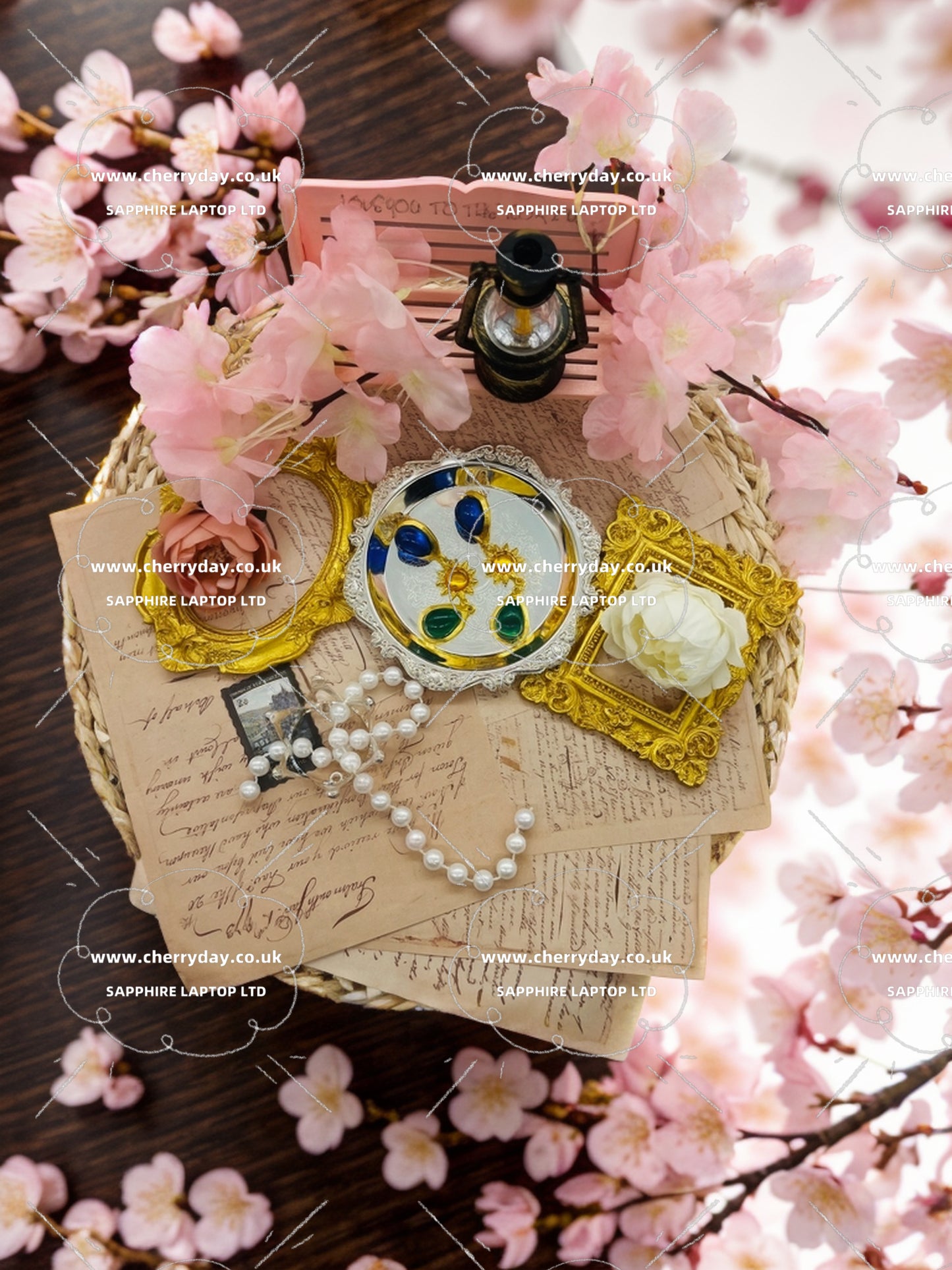 Tricolour droplet vintage earrings