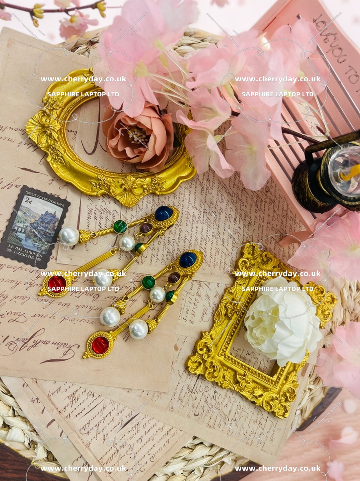 Tricolour meteor shower tassel earrings