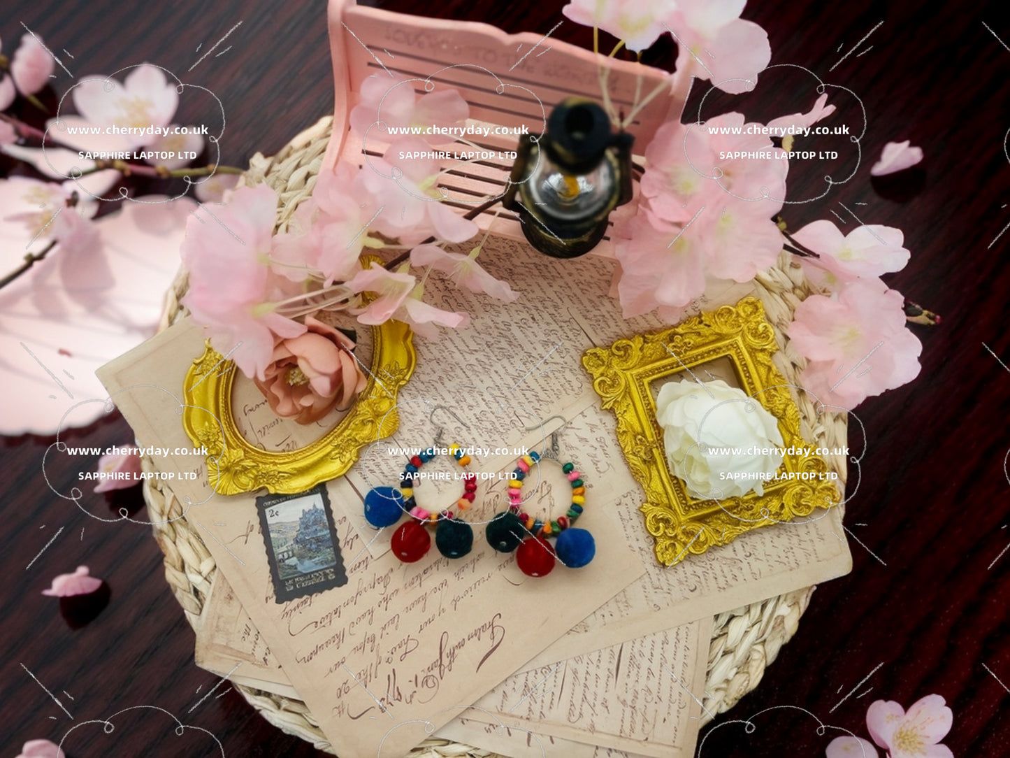 Colourful fluffy balls earrings