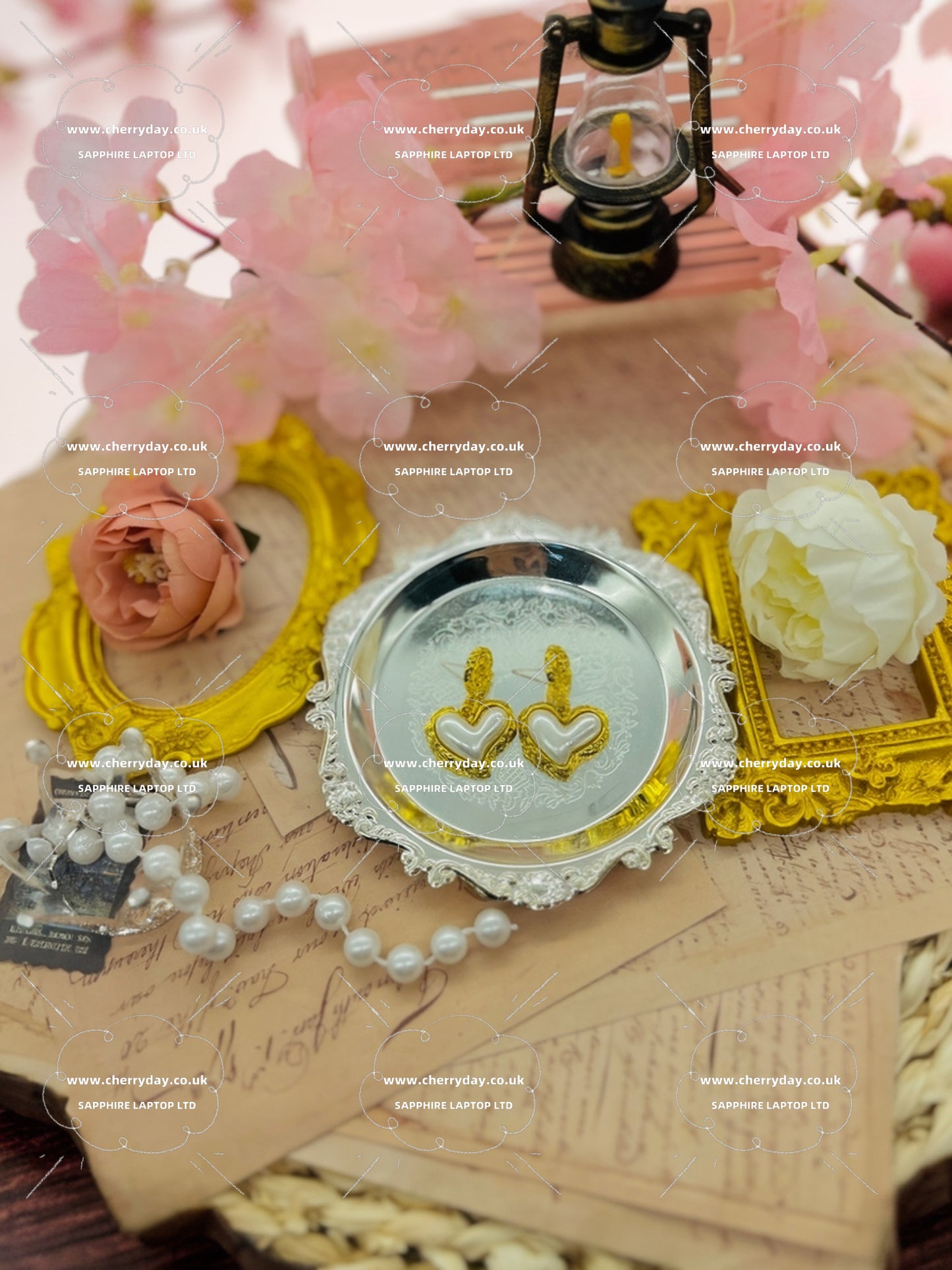 Pearl of Love vintage earrings