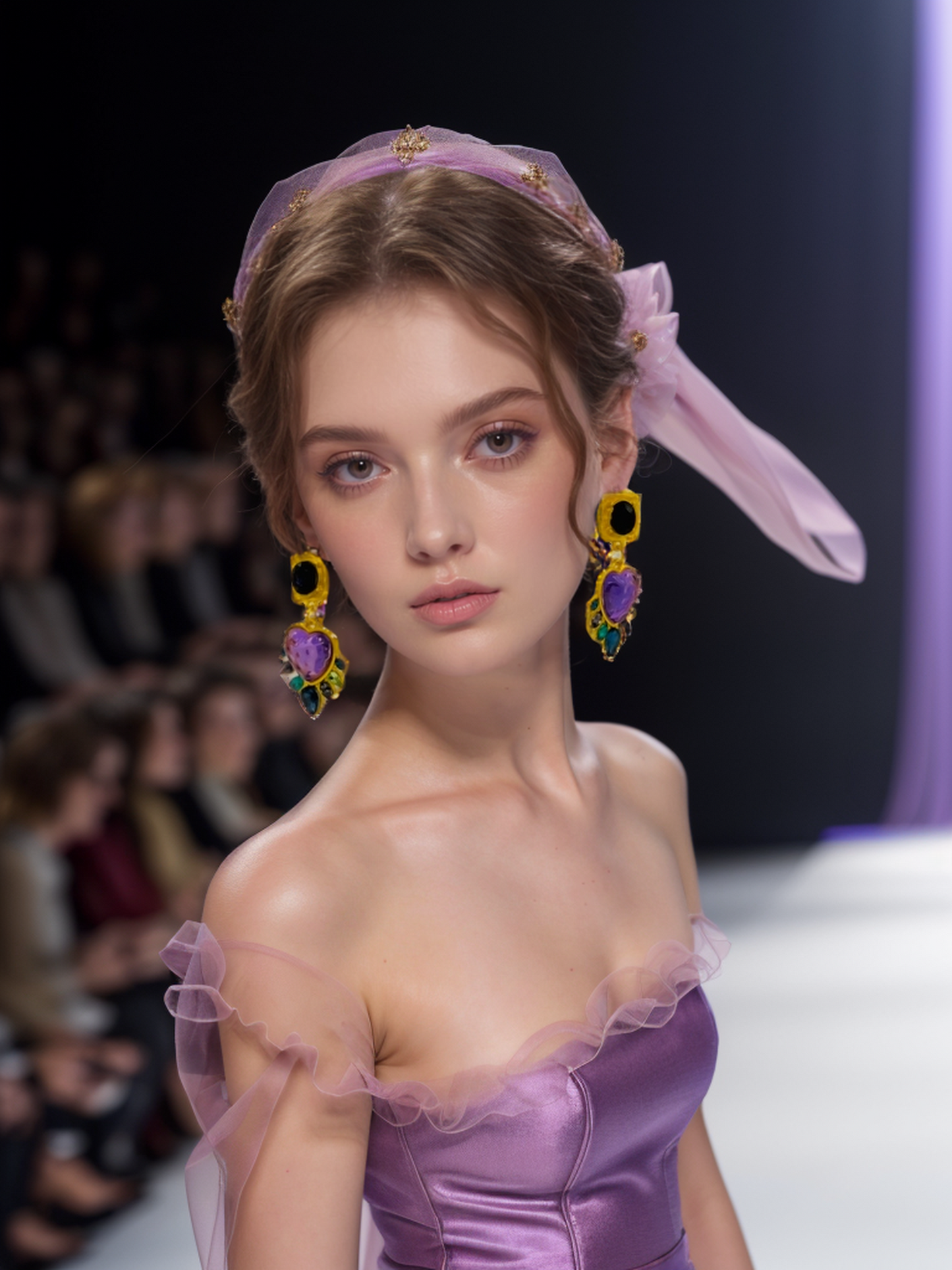 Purple wizard vintage earrings