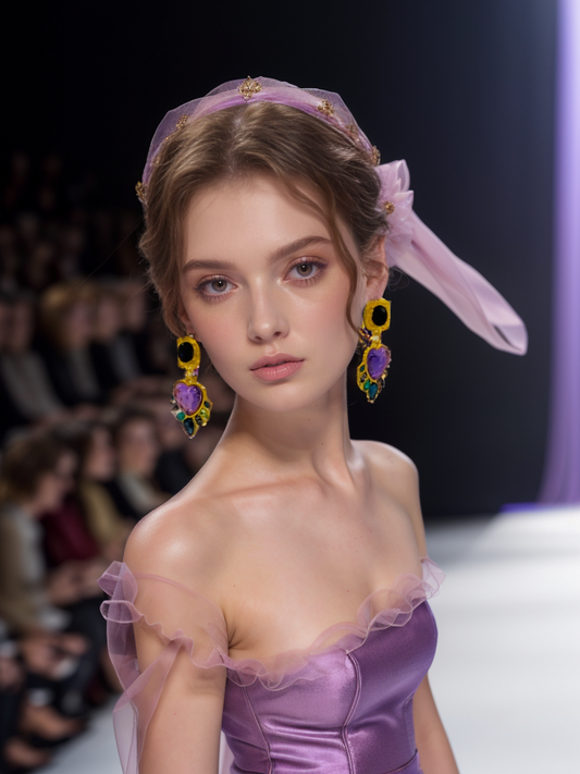 Purple wizard vintage earrings