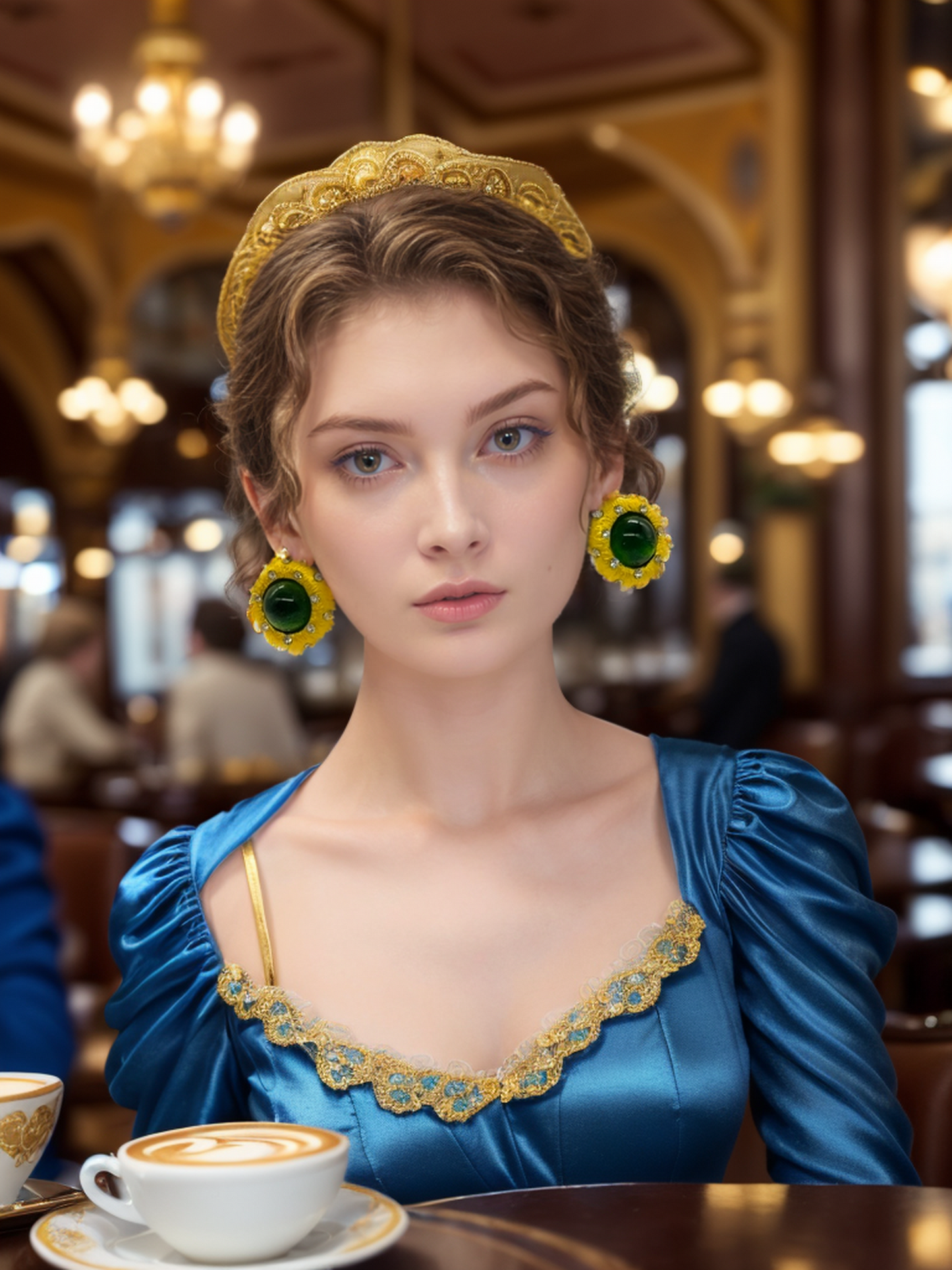 English breakfast tea vintage earrings
