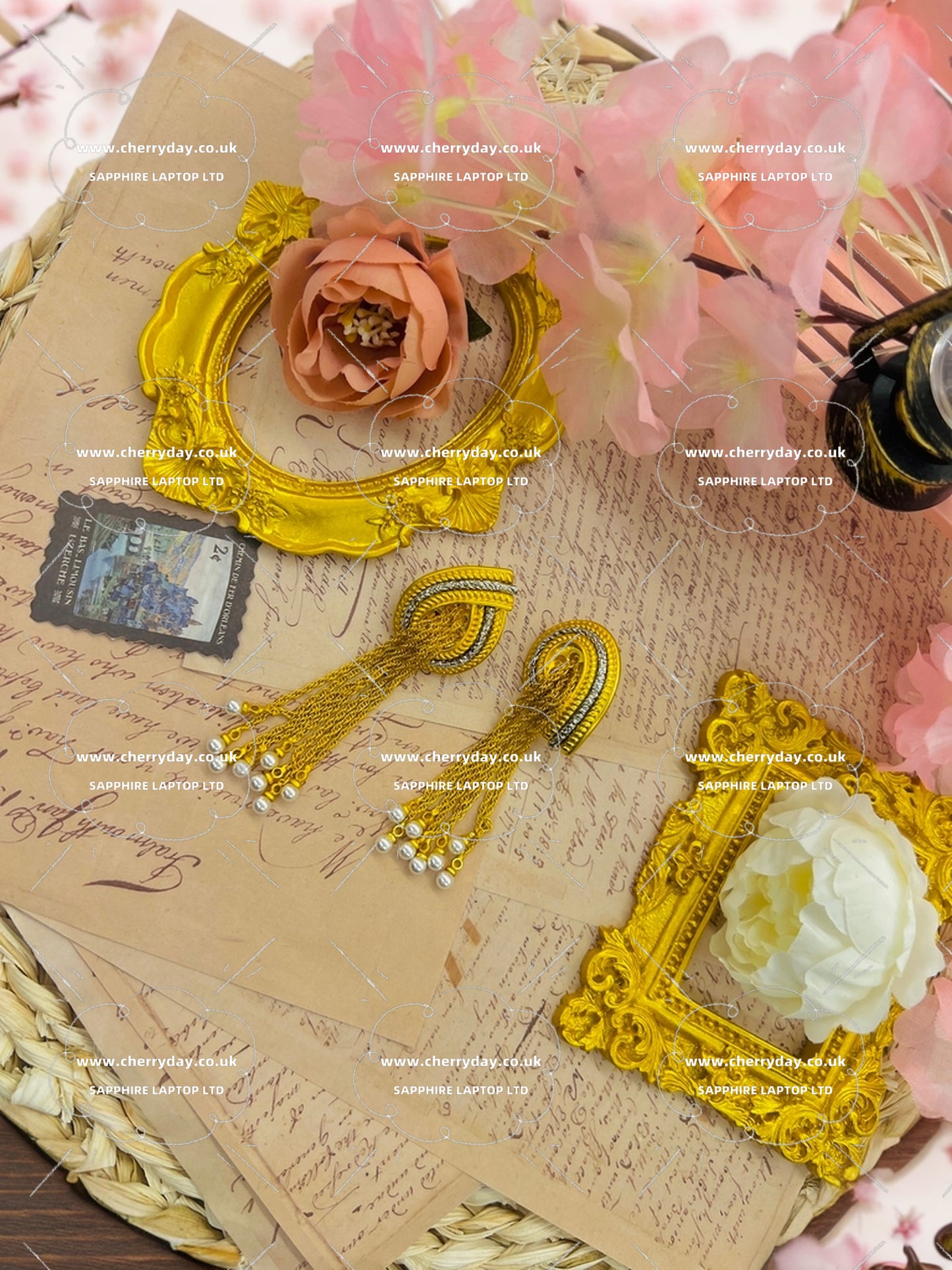 Wheat fringe vintage earrings