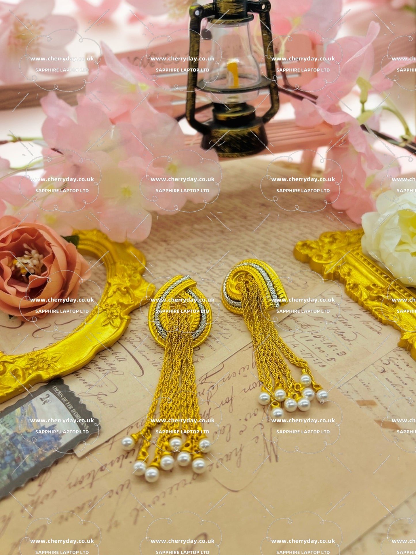 Wheat fringe vintage earrings