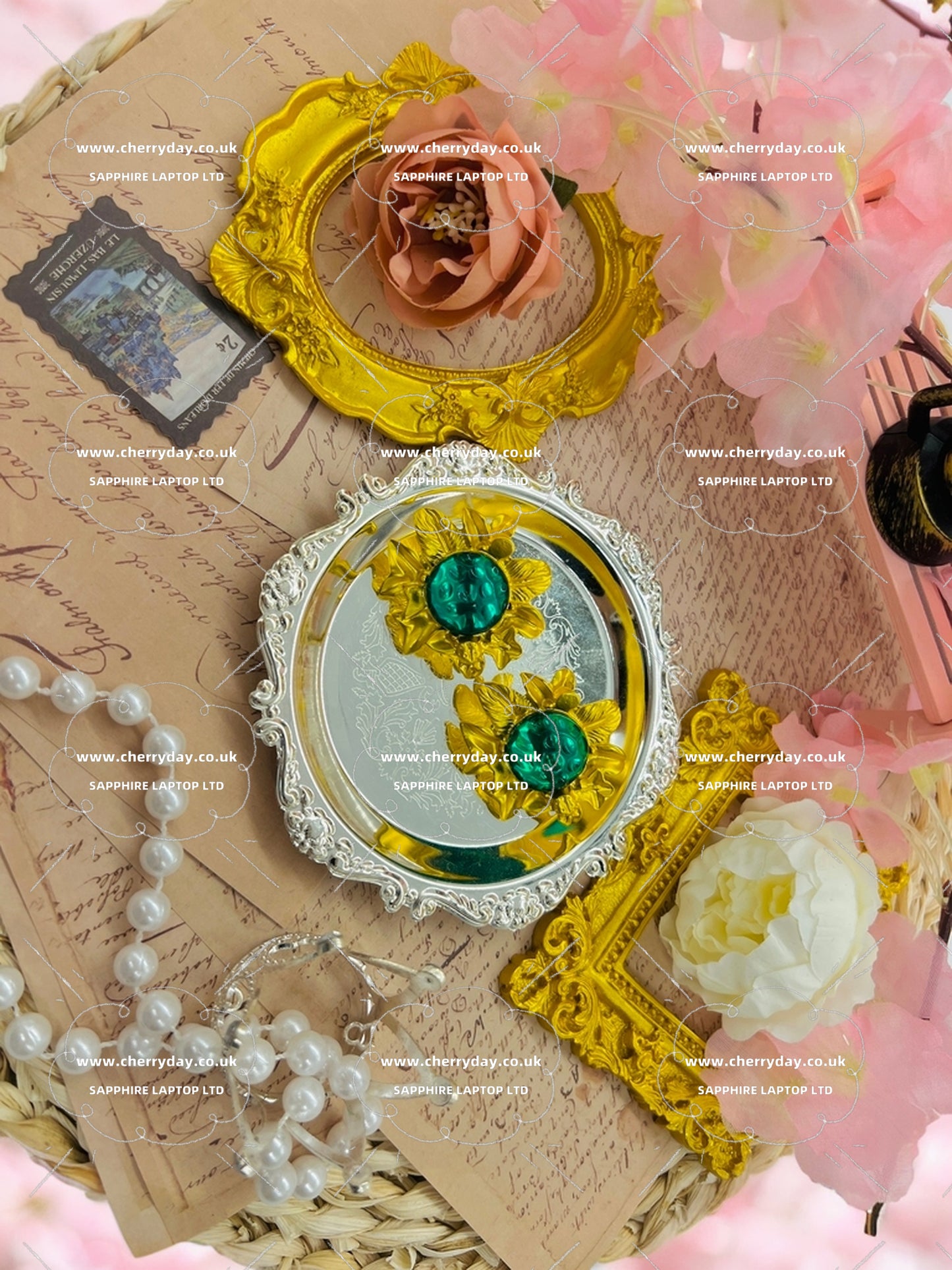 Crimped Apollo sunflower vintage earrings