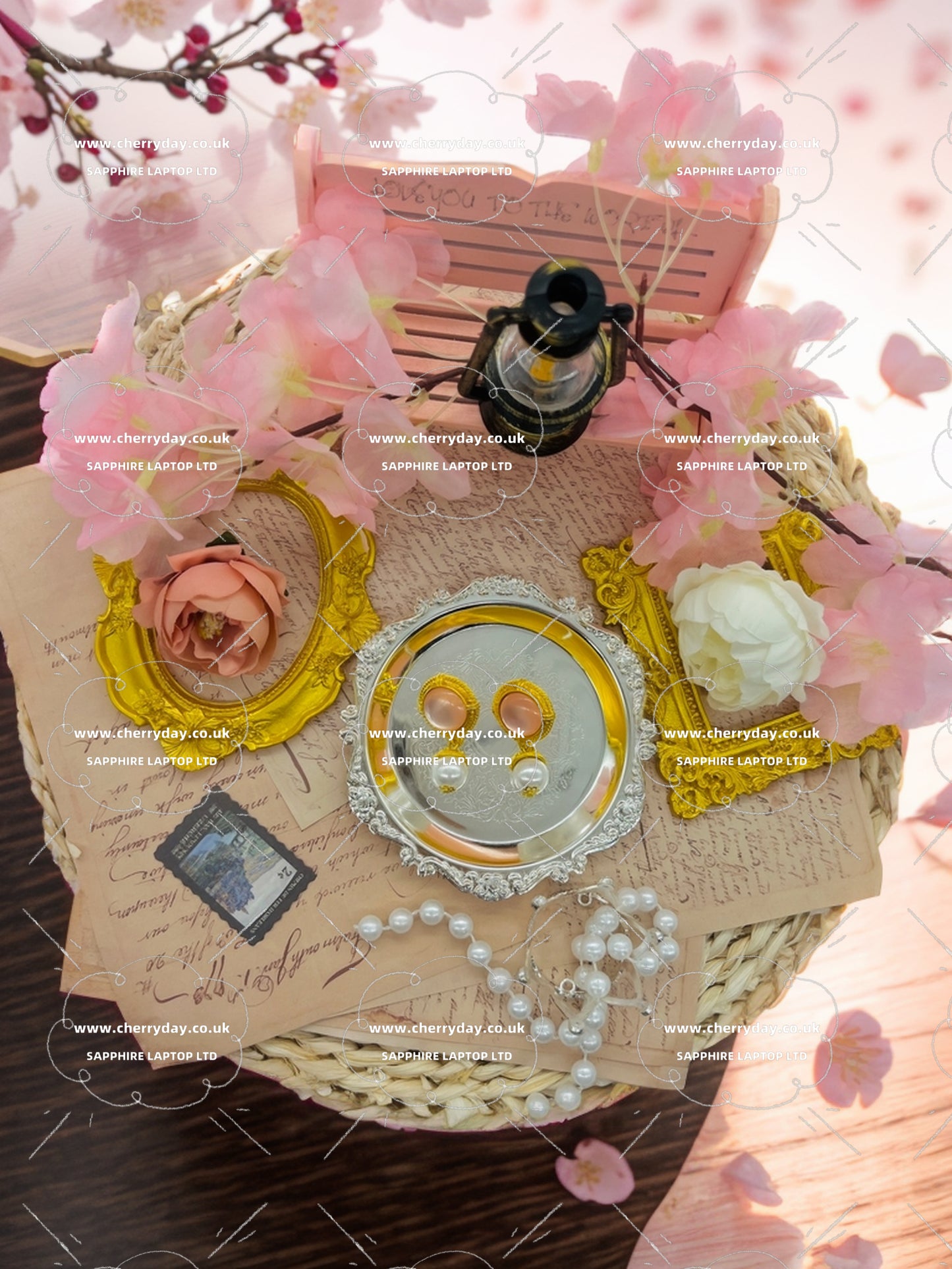 Pink & White dreams vintage earrings