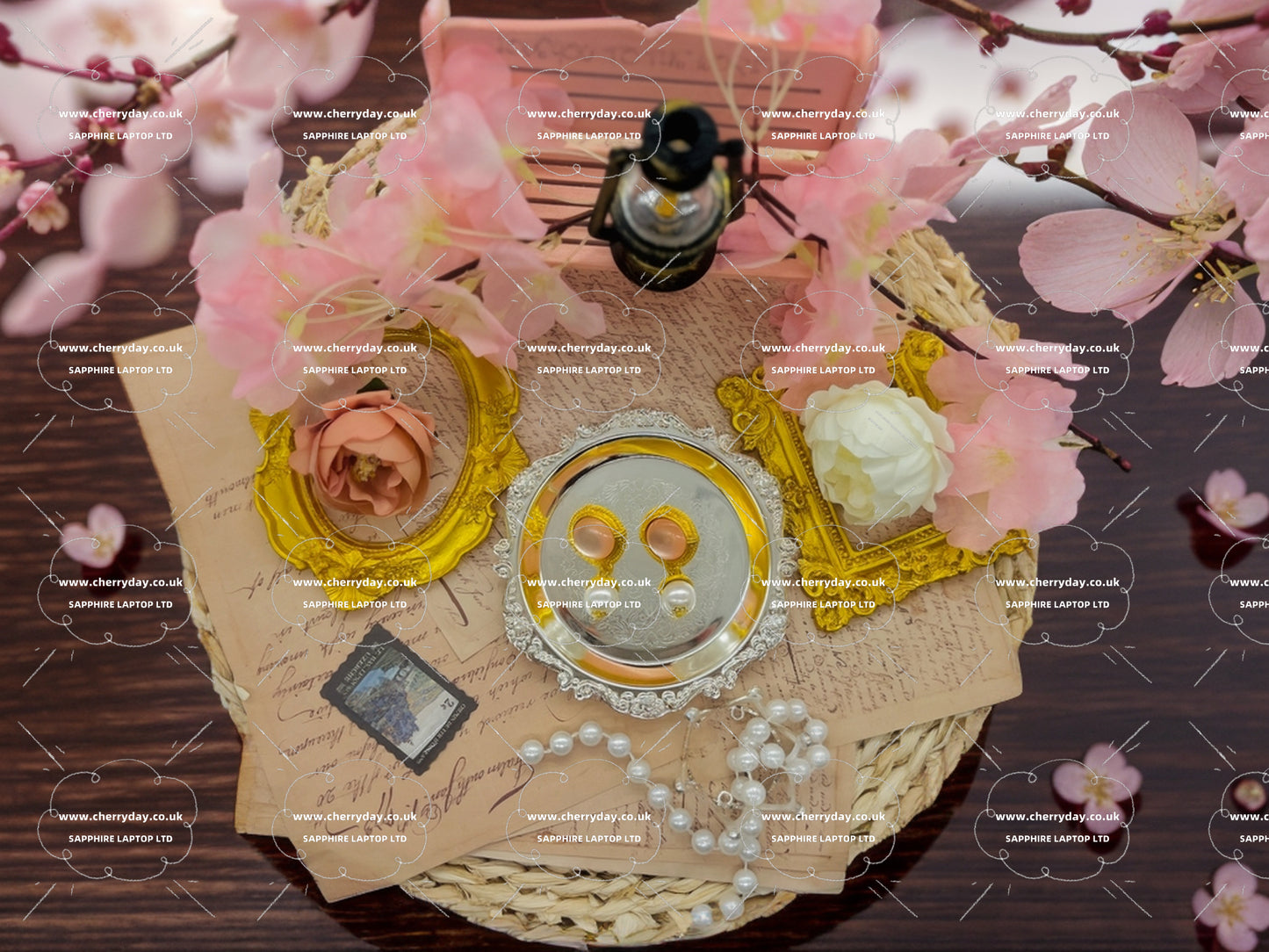 Pink & White dreams vintage earrings