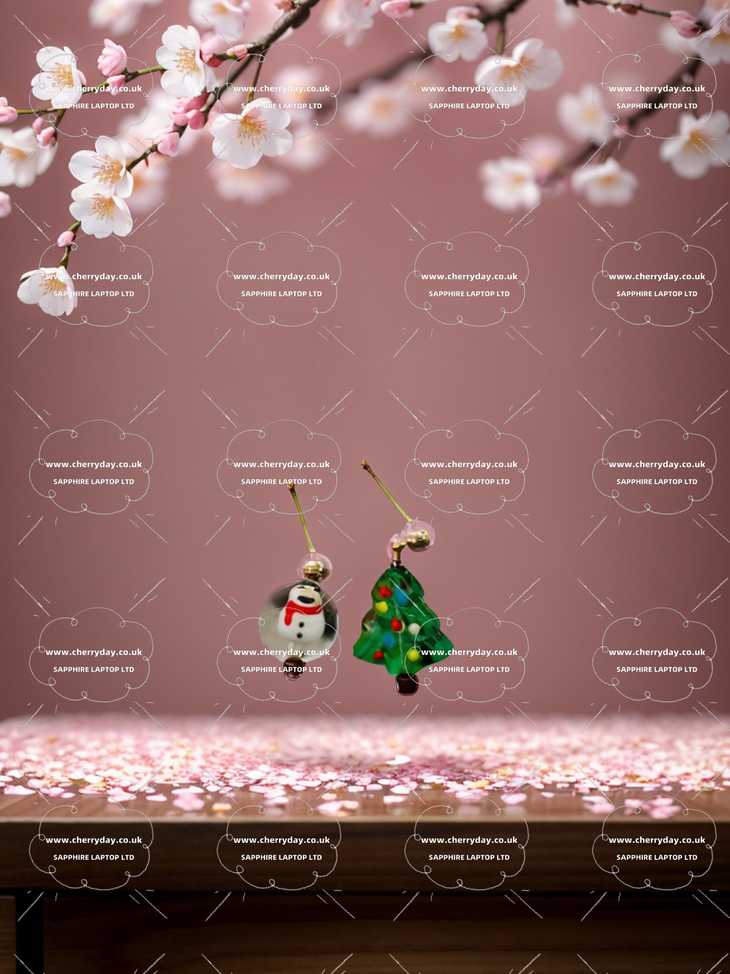 Christmas tree Christmas snowman Santa Claus asymmetric earrings