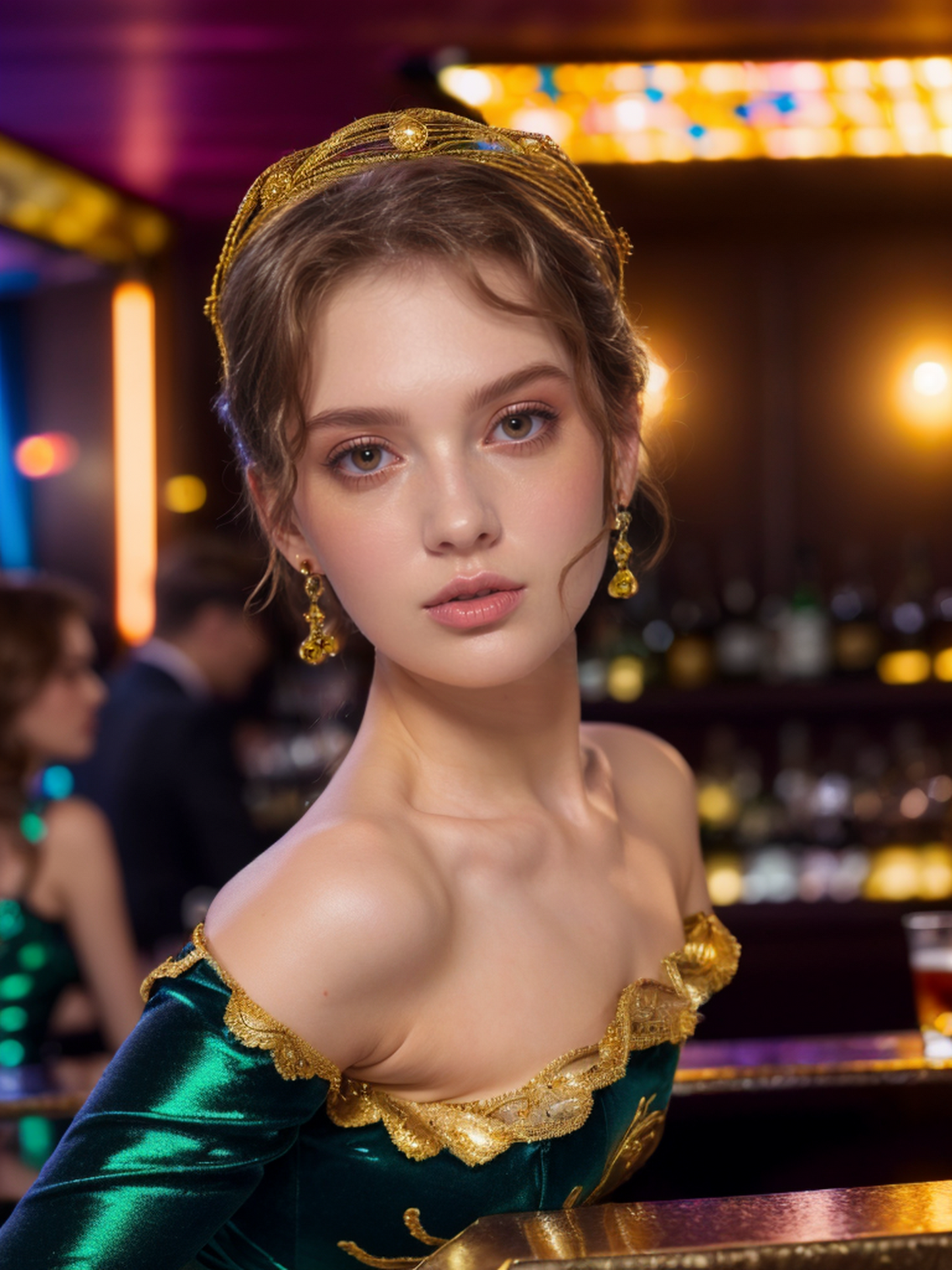 Gold bellflower vintage earrings