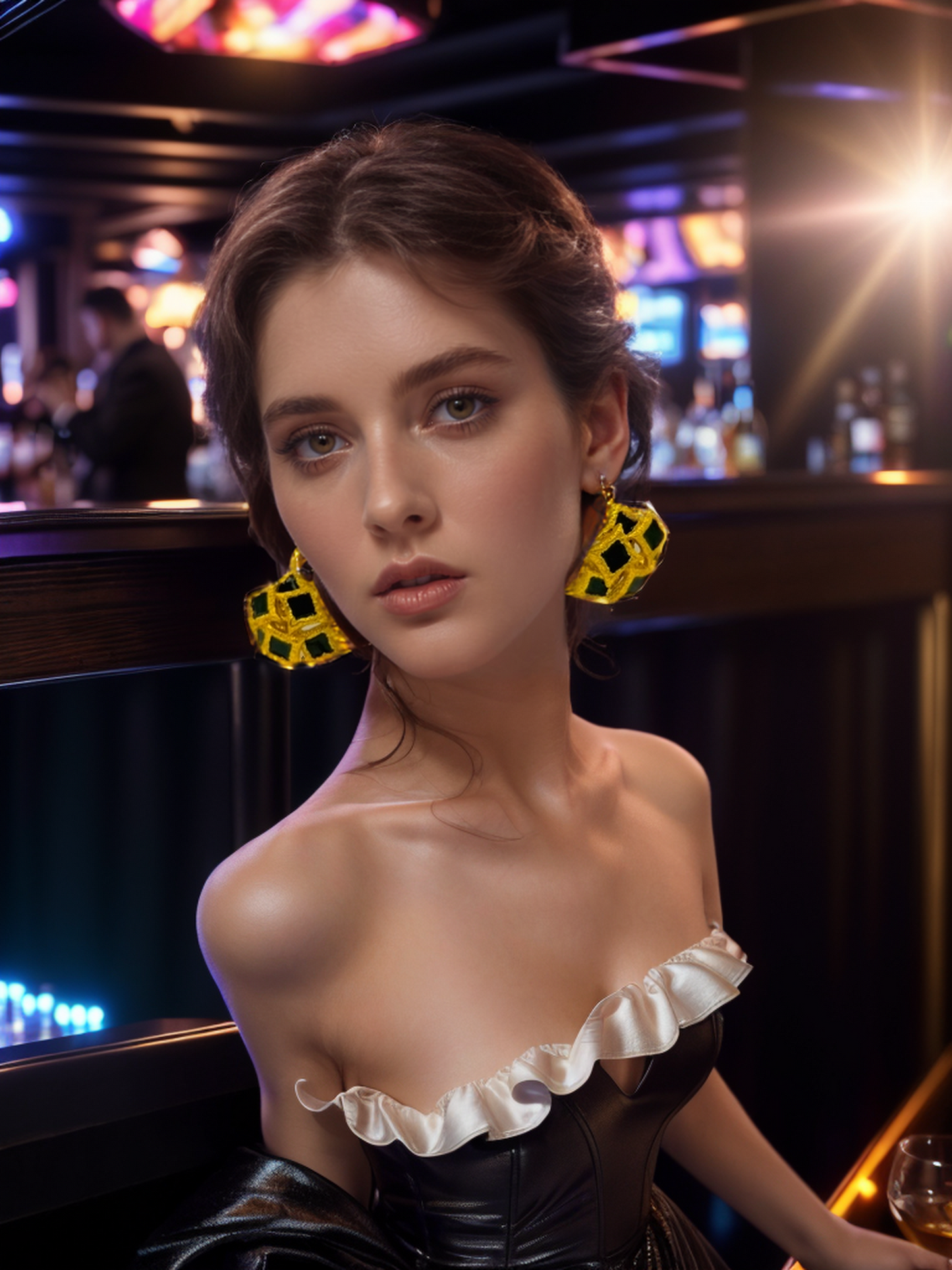 Black magic cube vintage earrings