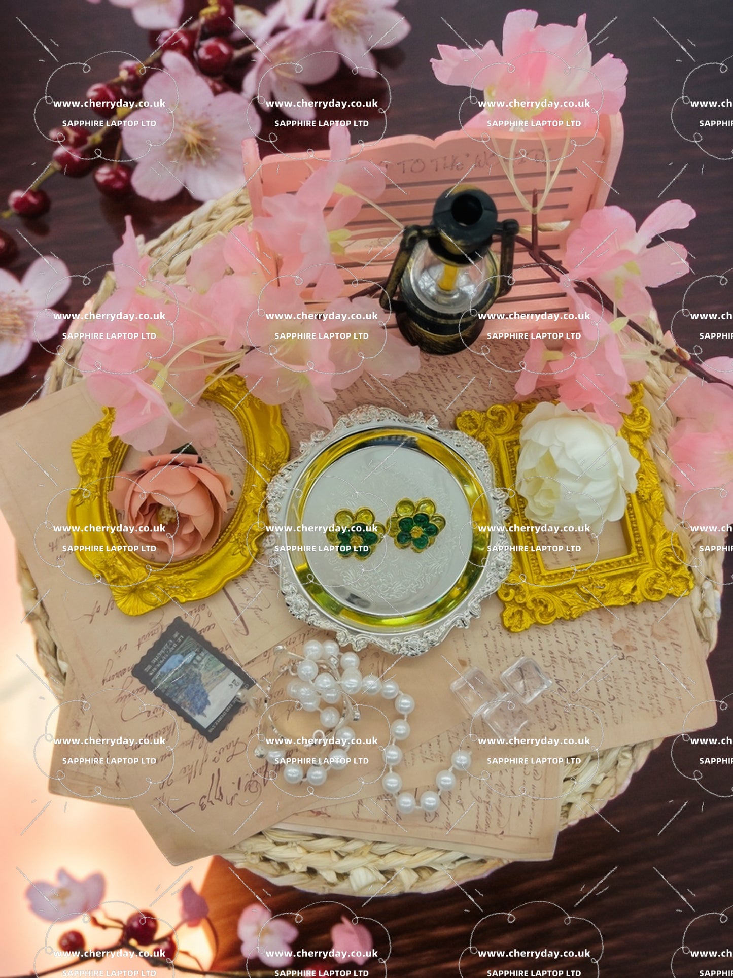 Canola flower vintage earrings