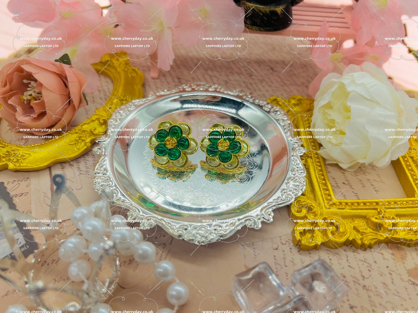 Canola flower vintage earrings