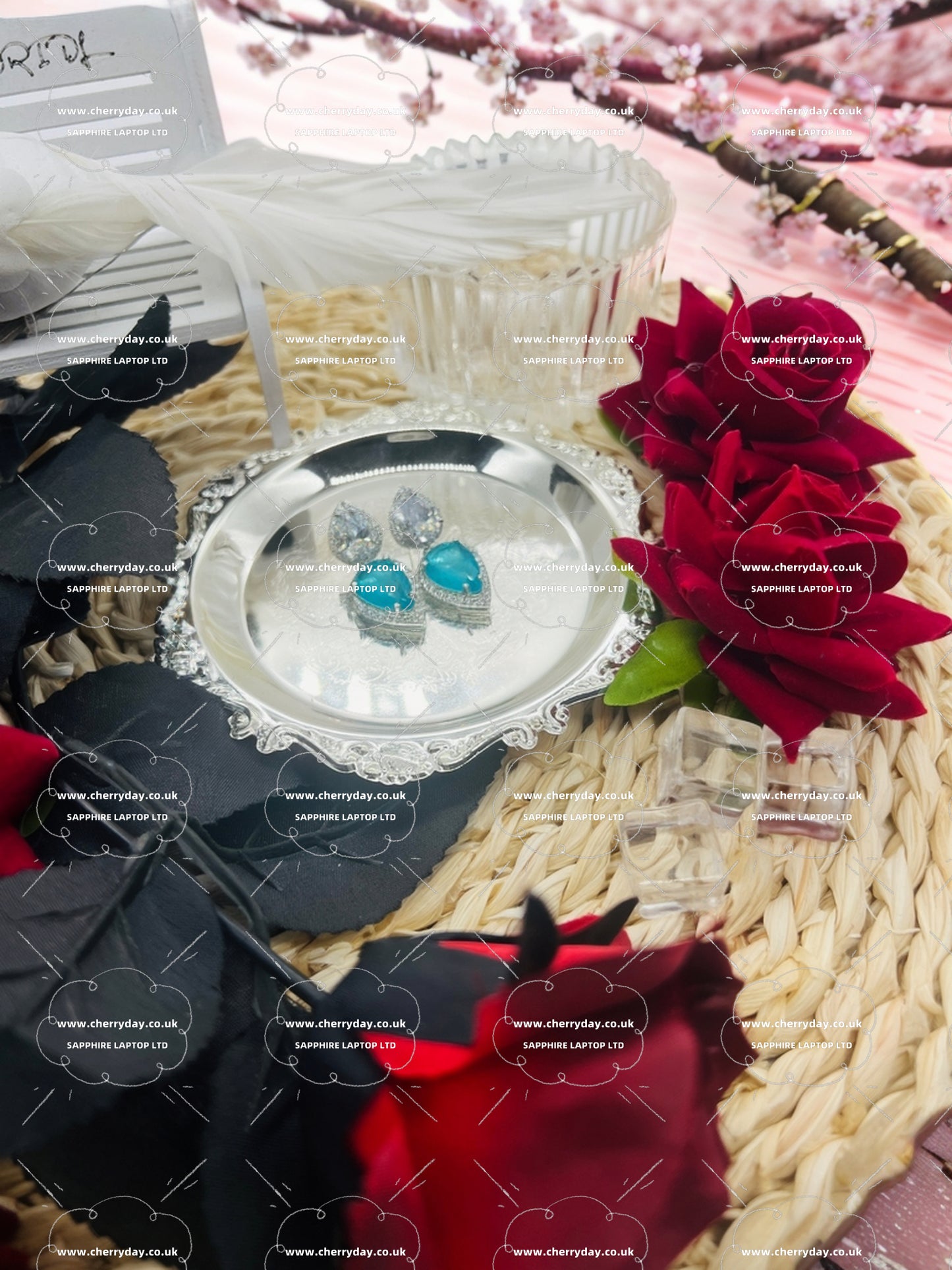 Sea salt blue diamond earrings