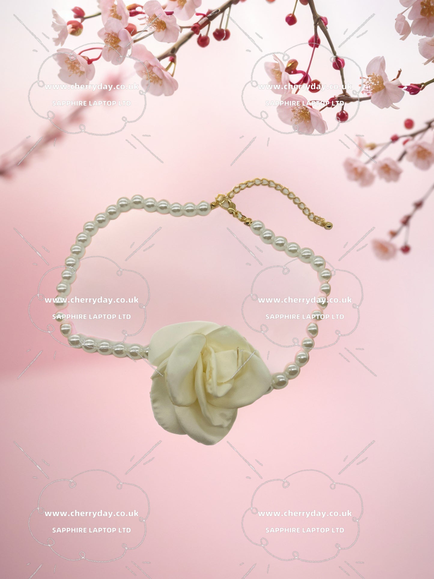 Colourful flower pearl necklace