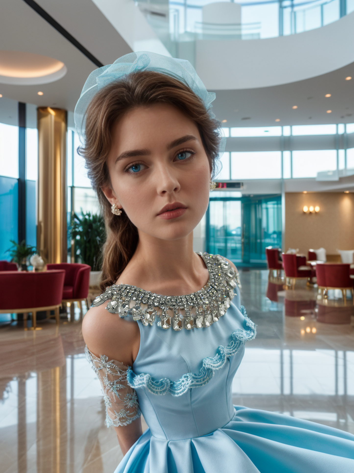Waterfall rhinestone necklace