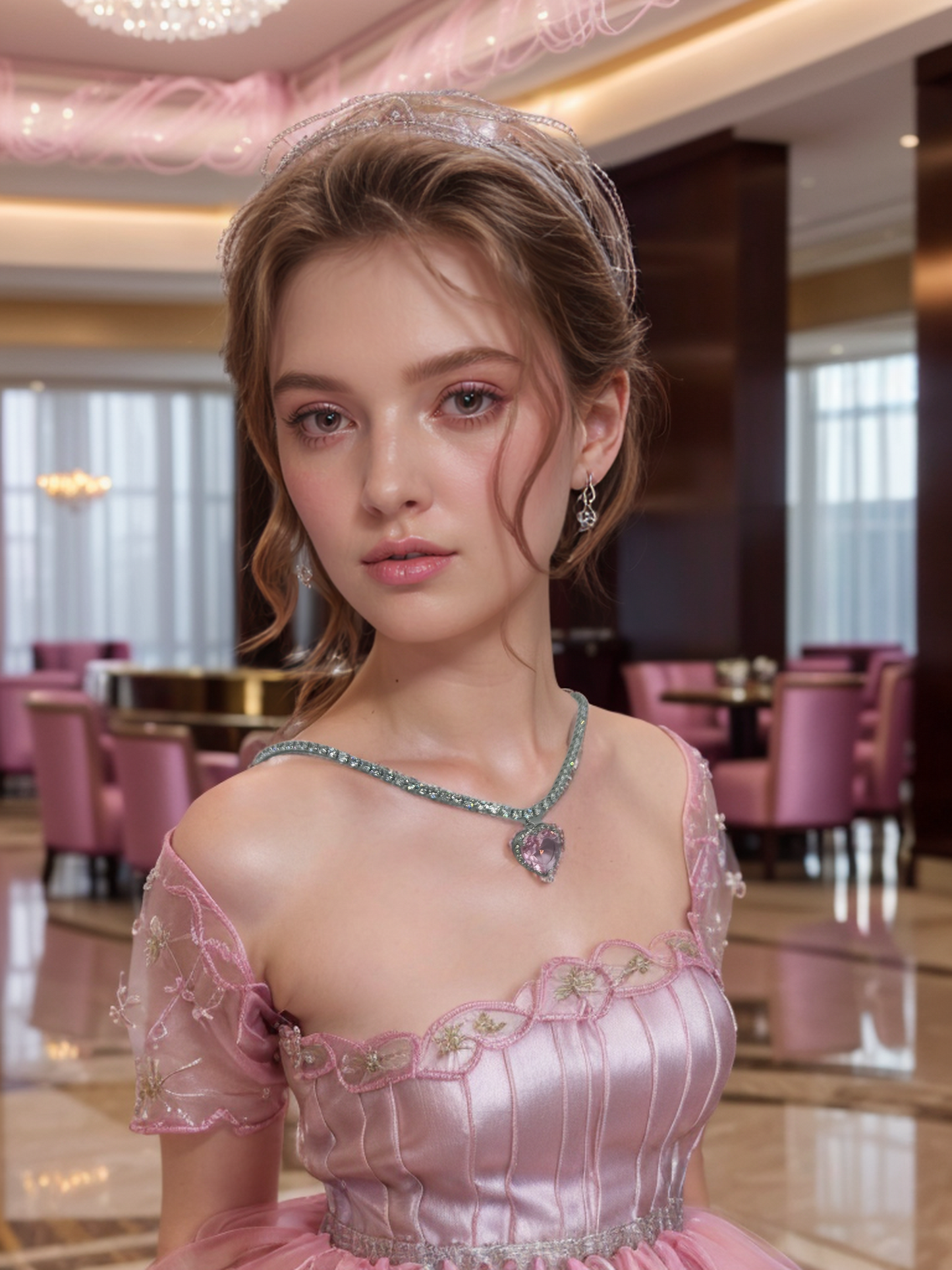 Pink boudoir necklace