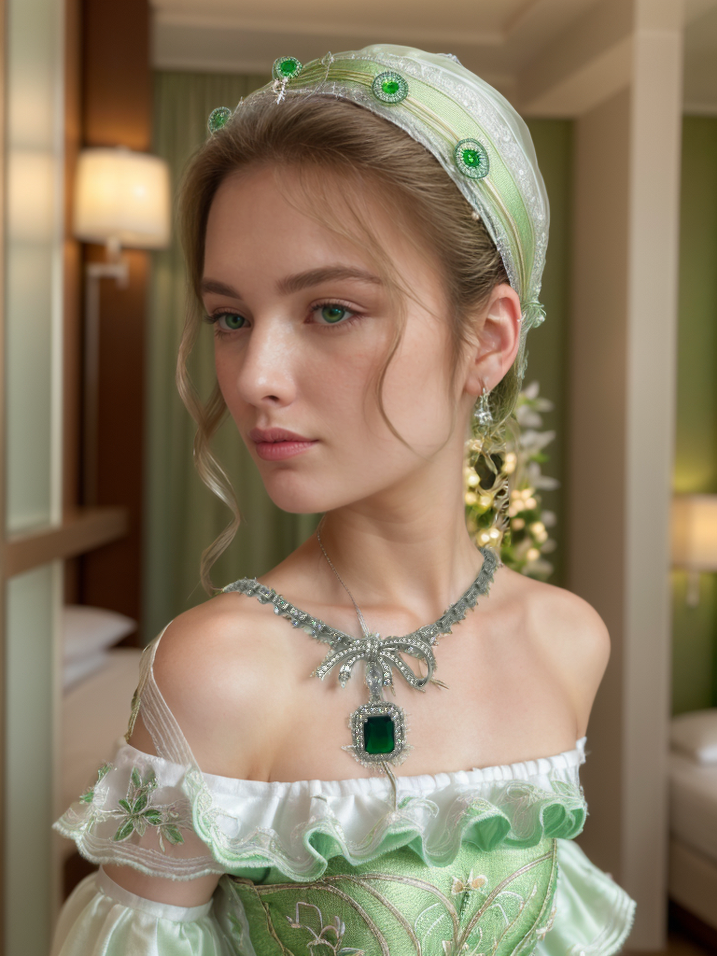 Jade of Bow tie necklace