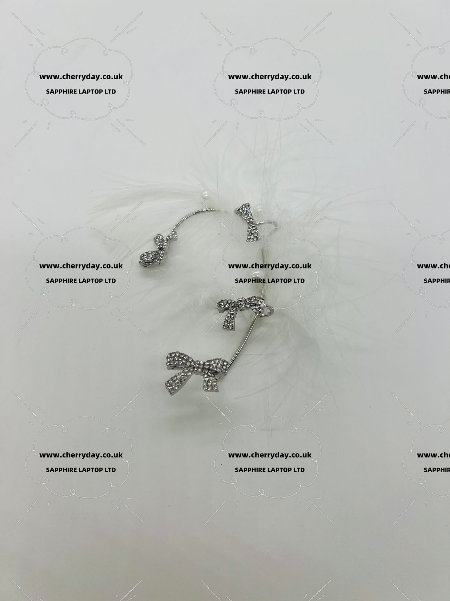 Snowflake feather earring for one ear