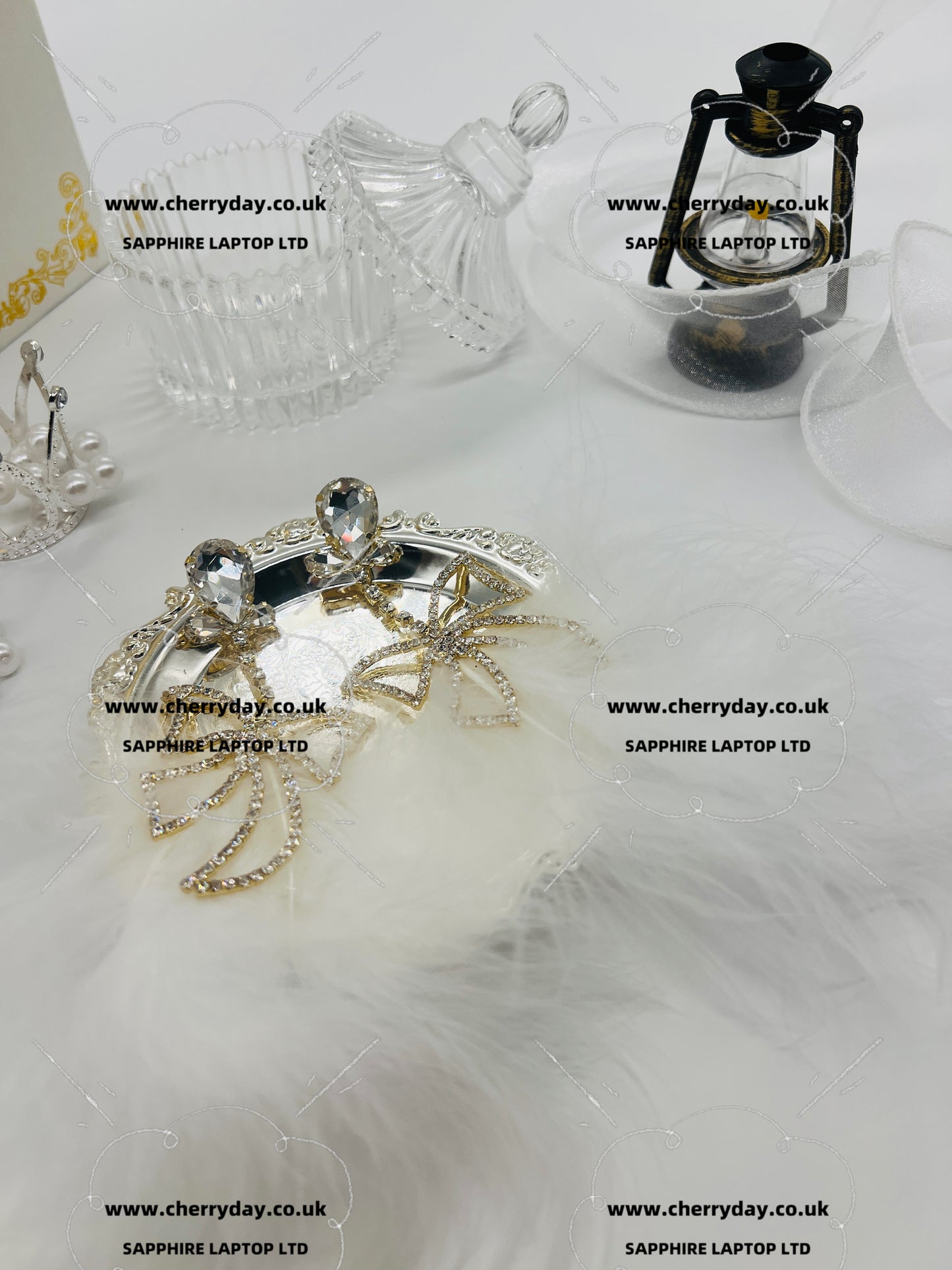 Princess of dazzling white feathers earrings