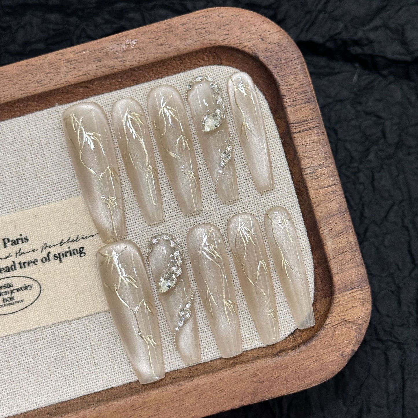 Nails 030-Cool Vintage Bamboo Spirit Snake Nail Art