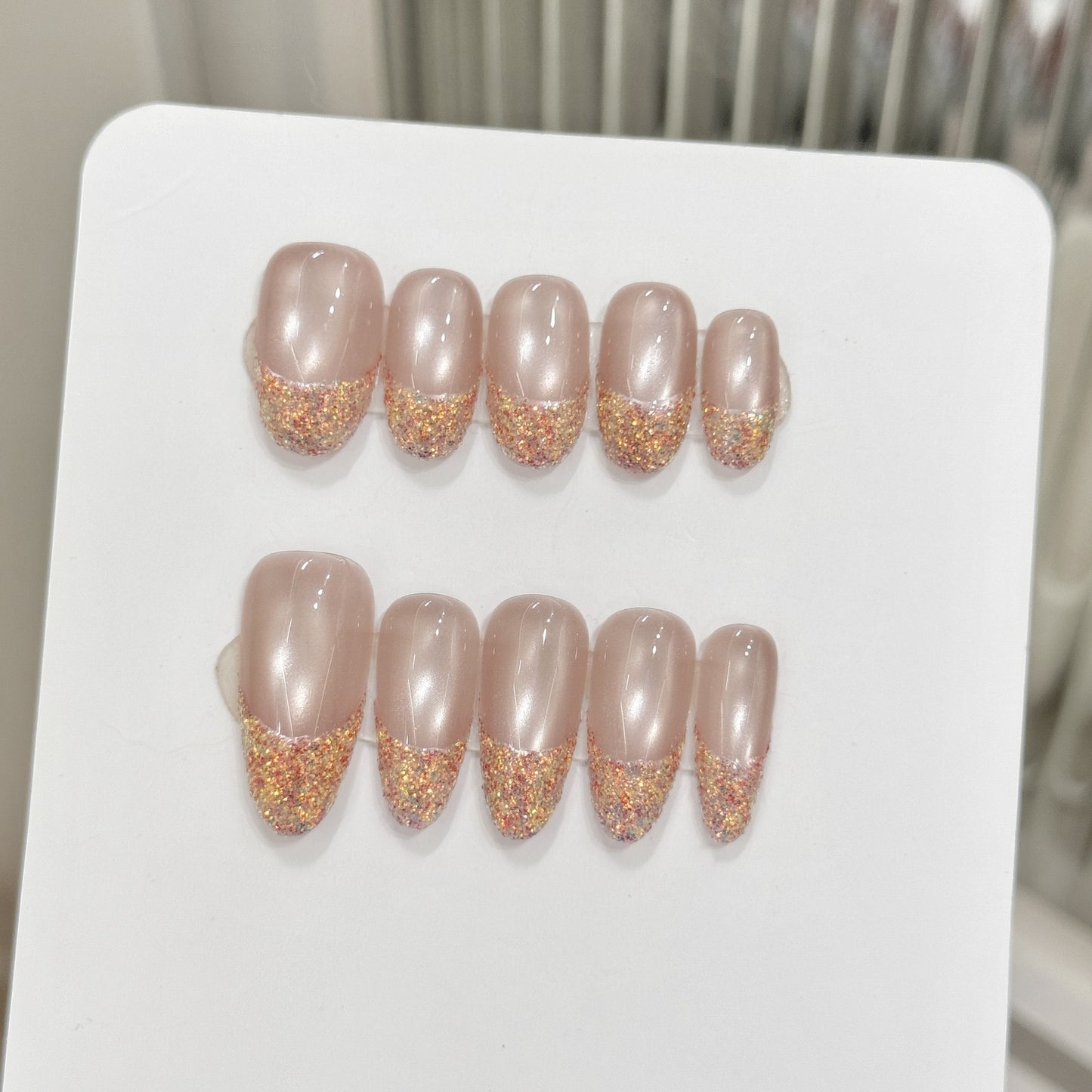 Nails 261-Golden Age Aurora French Manicure