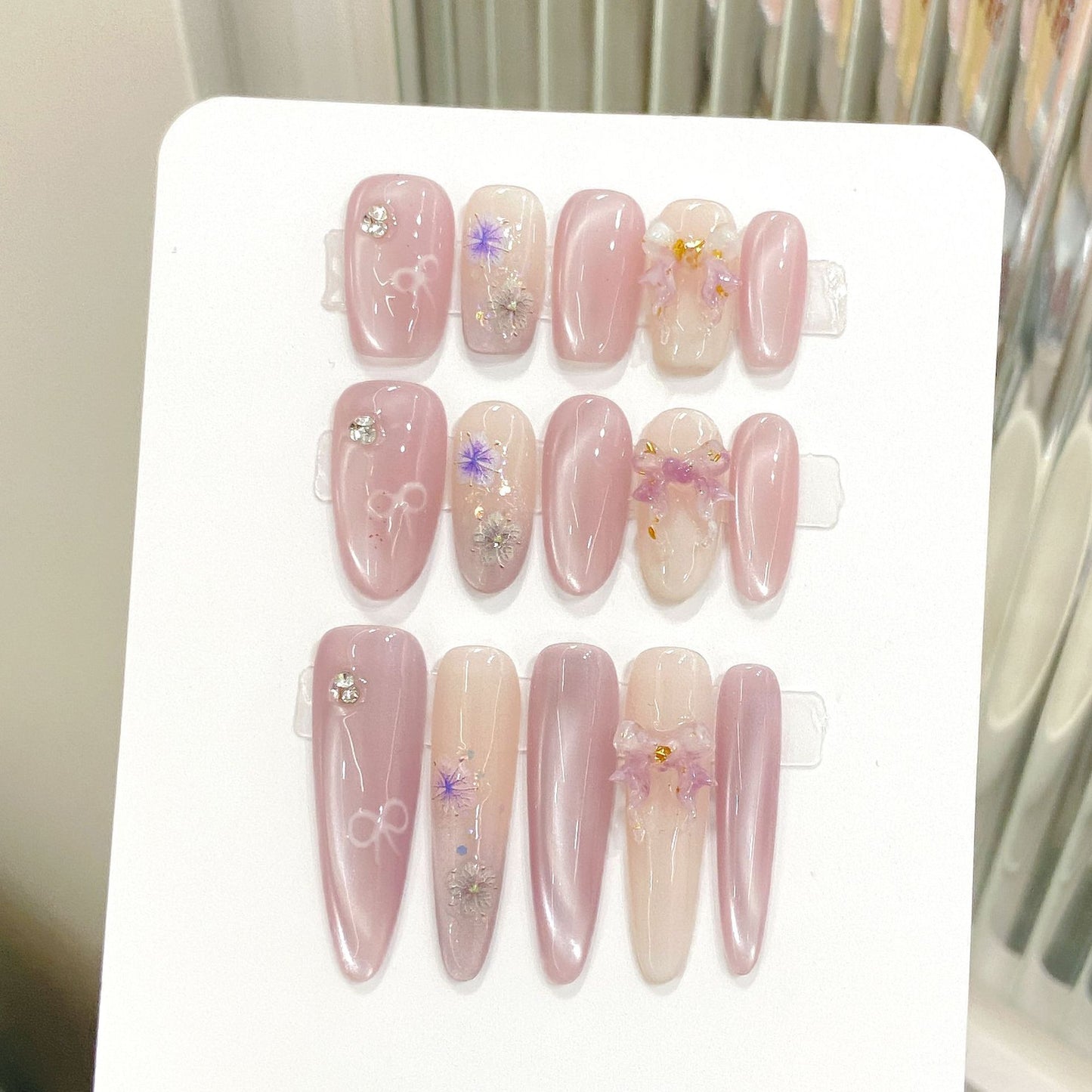 Nails 011-One Way Flowers Dried Flower Nail Art