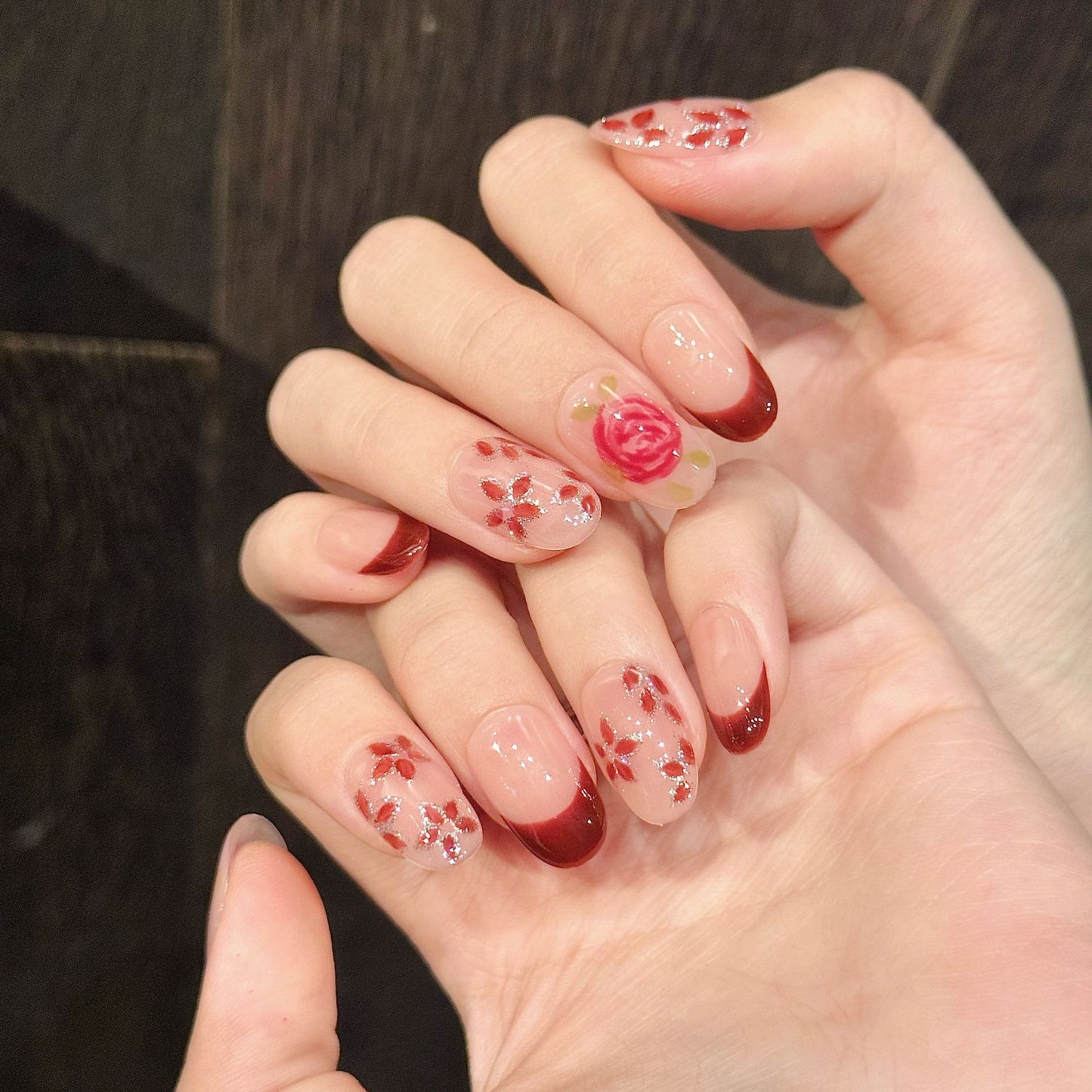 Nails 227-Berlin Mist Watercolour Romantic Halo Rose Manicure