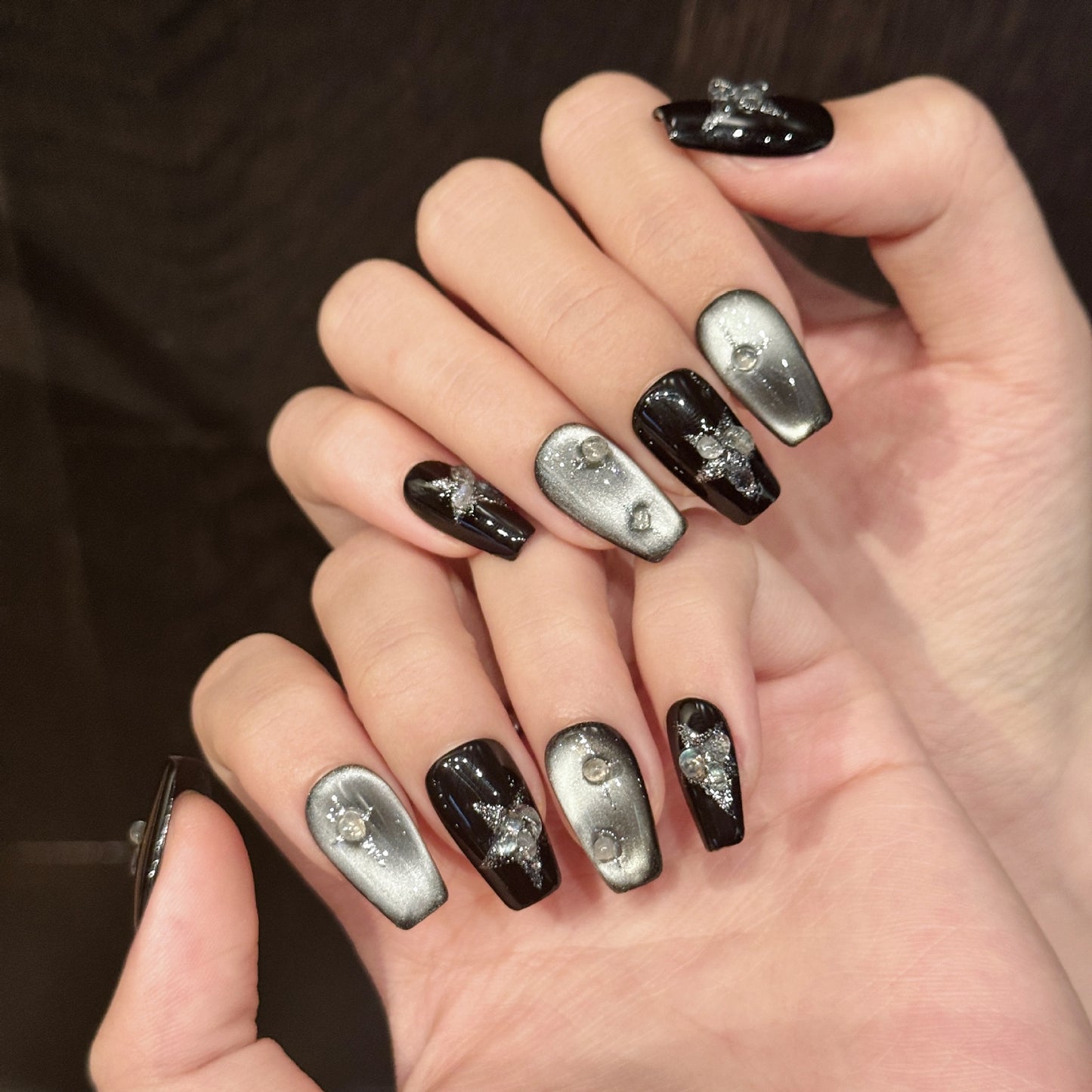 Nails 248-Crystal Crushed Cat's Eye Sweet Cool Style Pop Glitter Nail Art