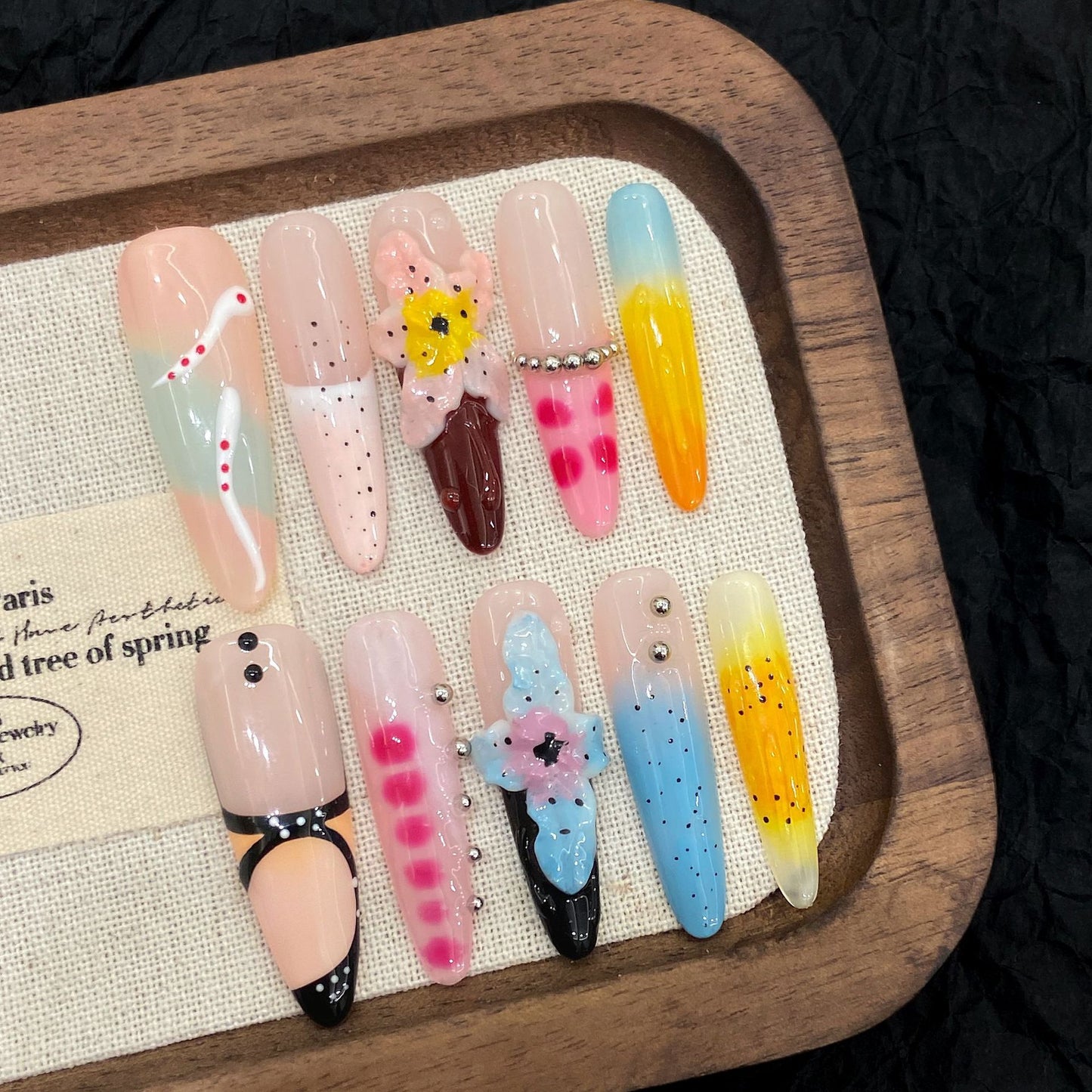 Nails 042-Ice Sculpture Water Lily Sculpted Nail Art