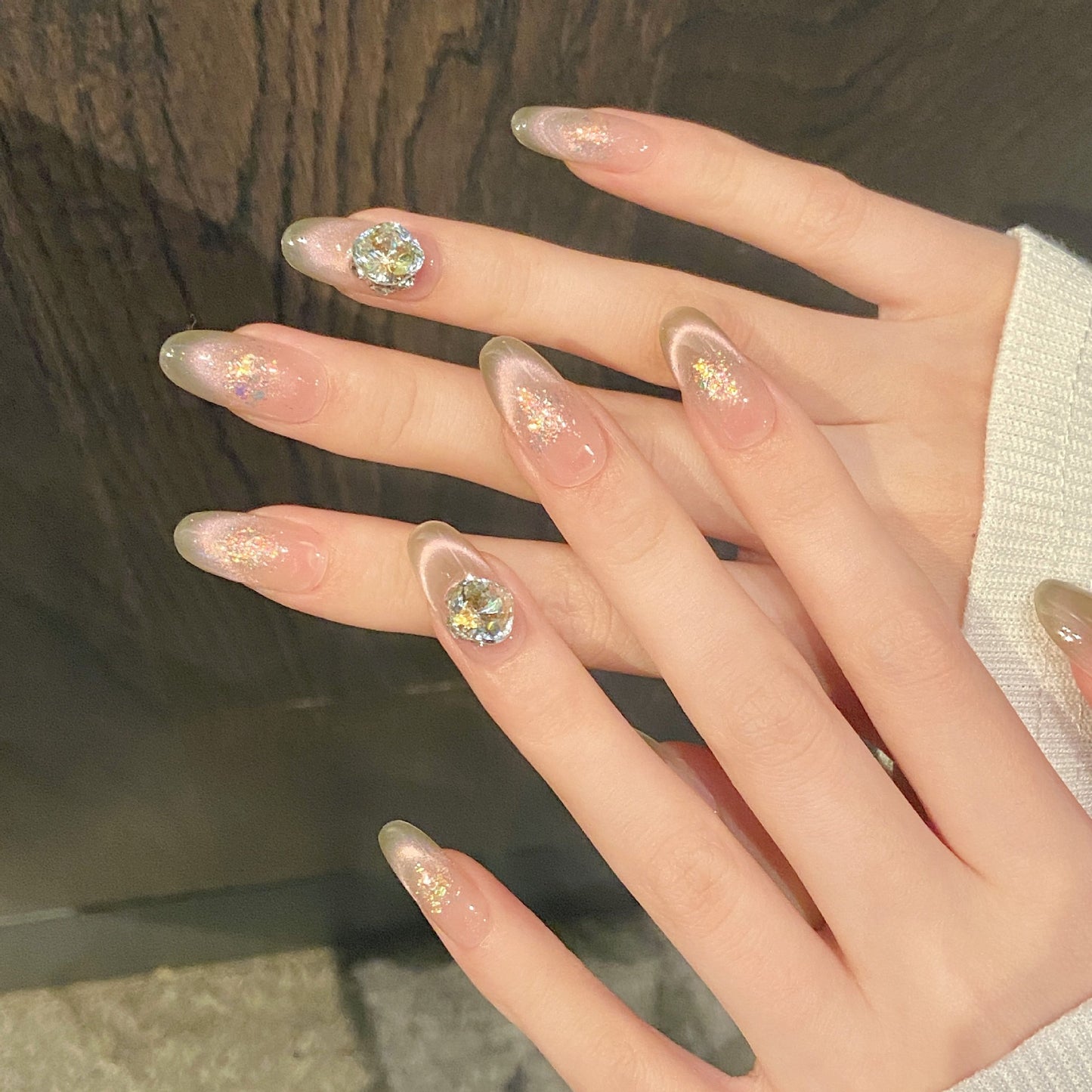Nails 259-Stream Core Baroque Cat Eye Short Manicure