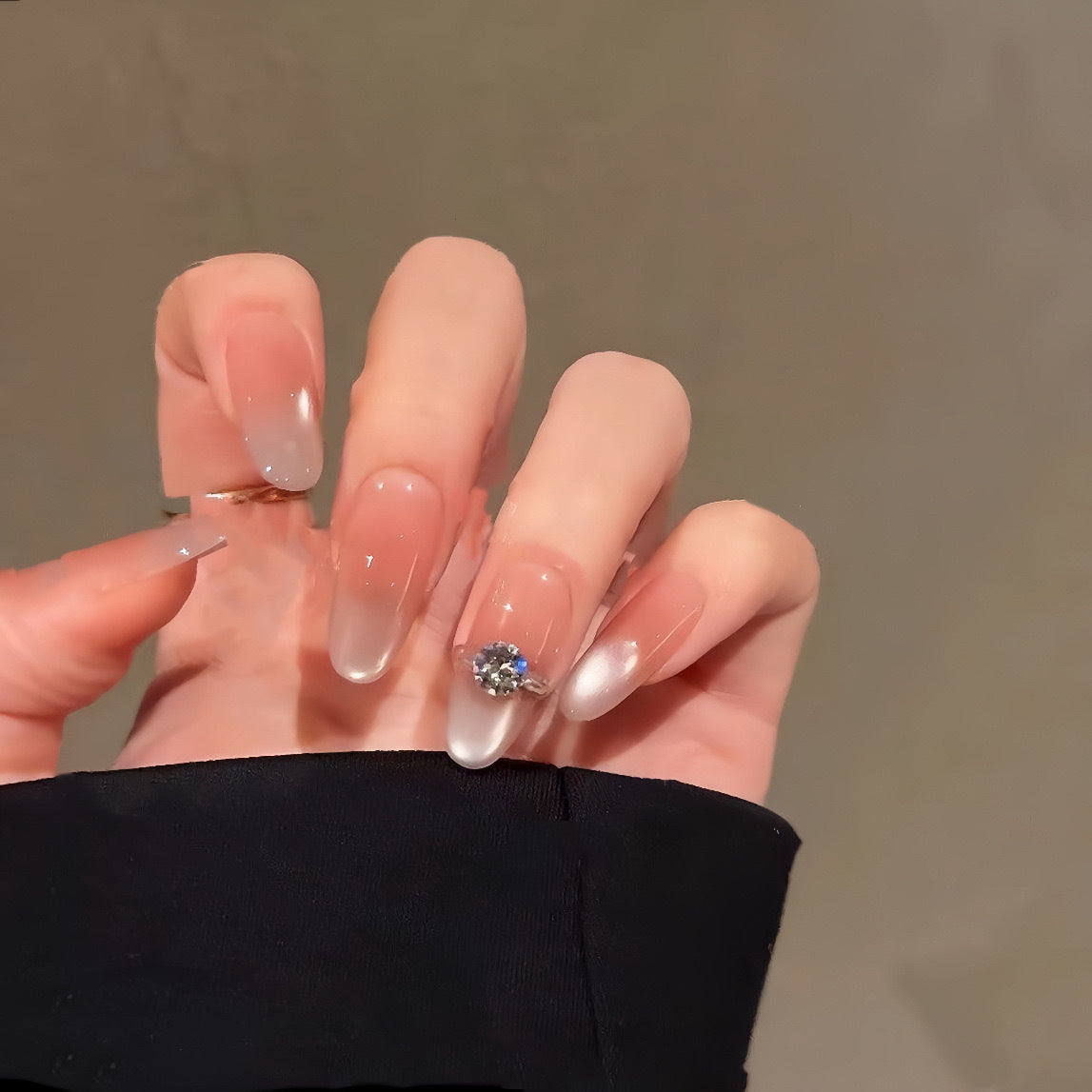Nails 305-French Silk Cat Eye Manicure