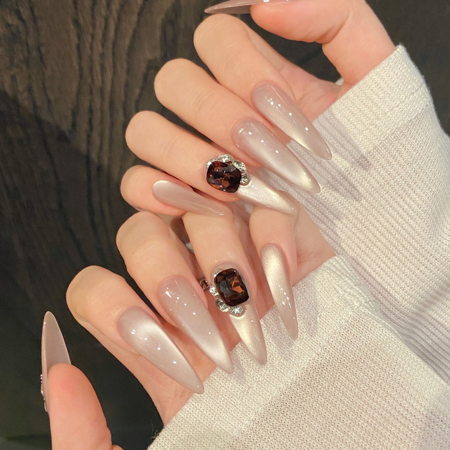 Nails 301-Luminous Party Ice Stacked Diamonds Nail Art