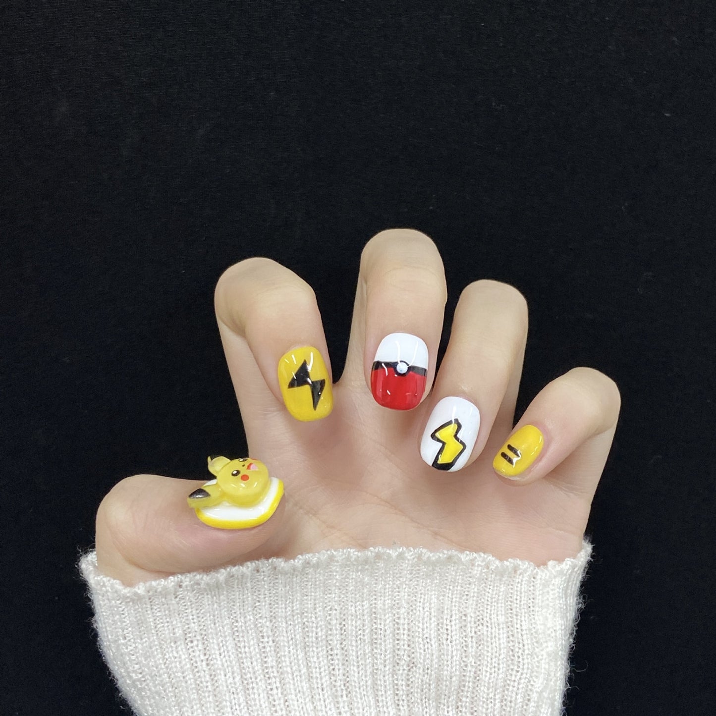 Nails 137- Pikachu Cute Shorts Nail Art
