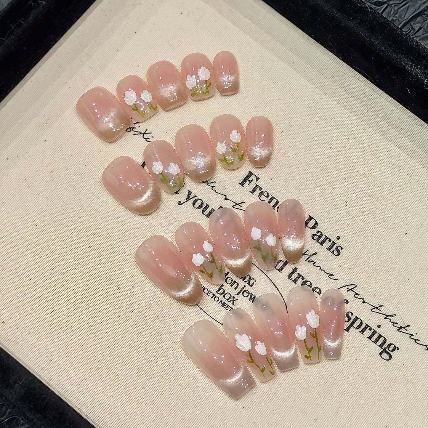 Nails 036-Ice Crystal Tulip Manicure