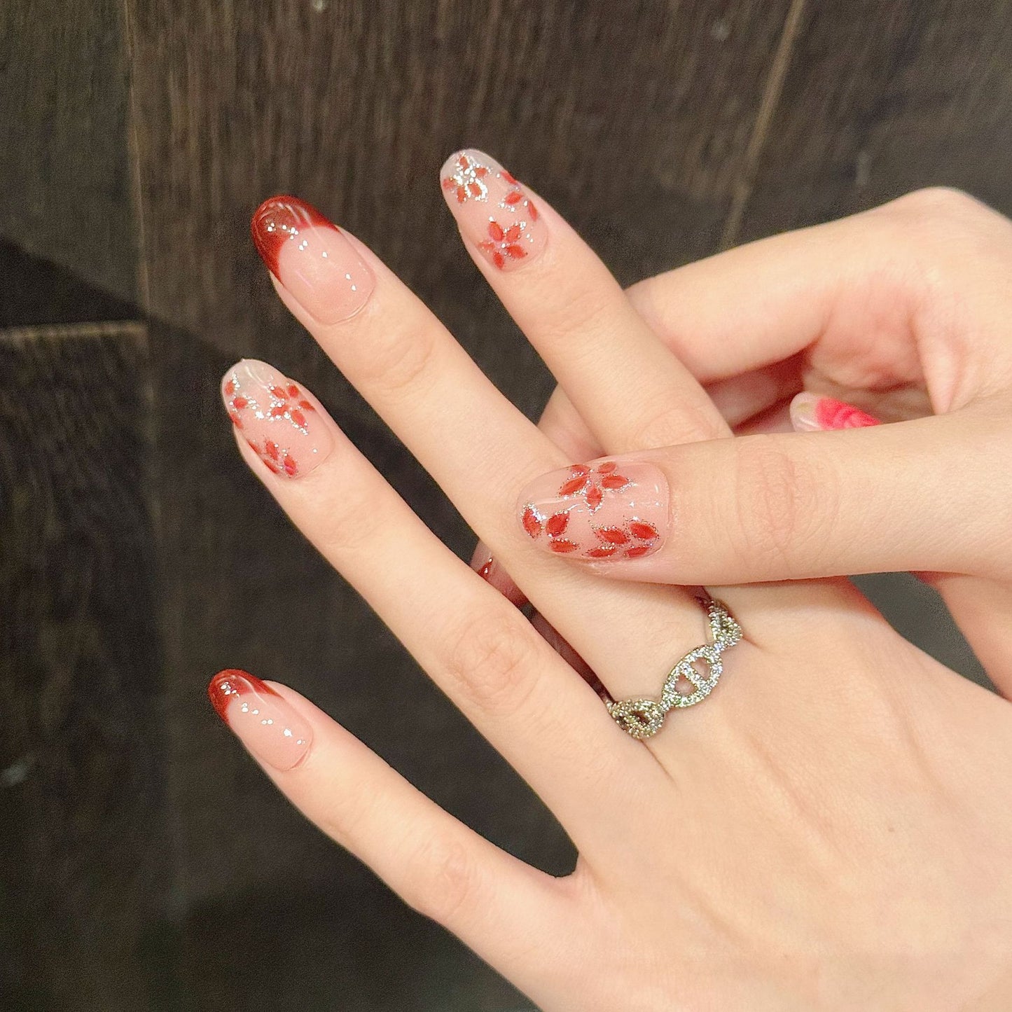 Nails 227-Berlin Mist Watercolour Romantic Halo Rose Manicure