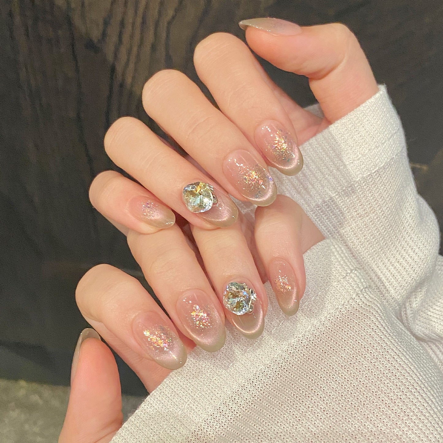 Nails 259-Stream Core Baroque Cat Eye Short Manicure