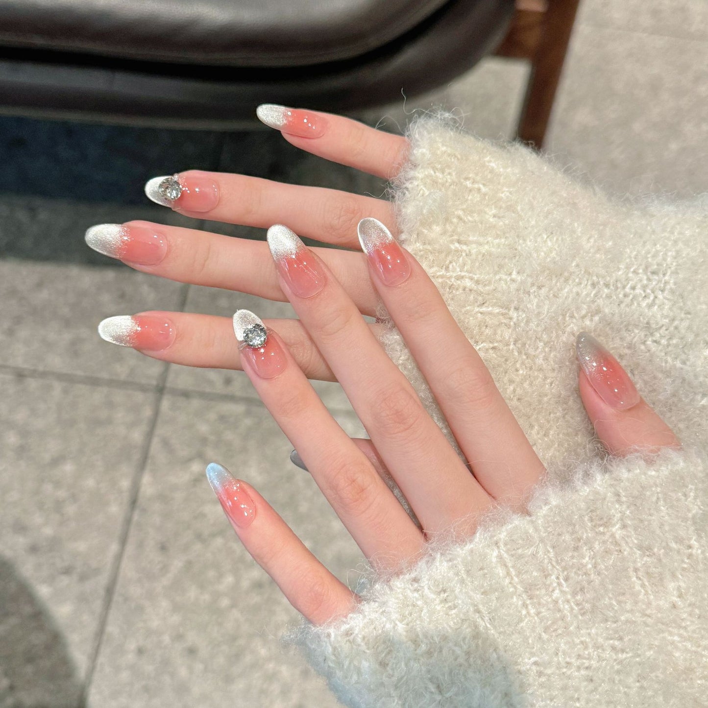 Nails 305-French Silk Cat Eye Manicure