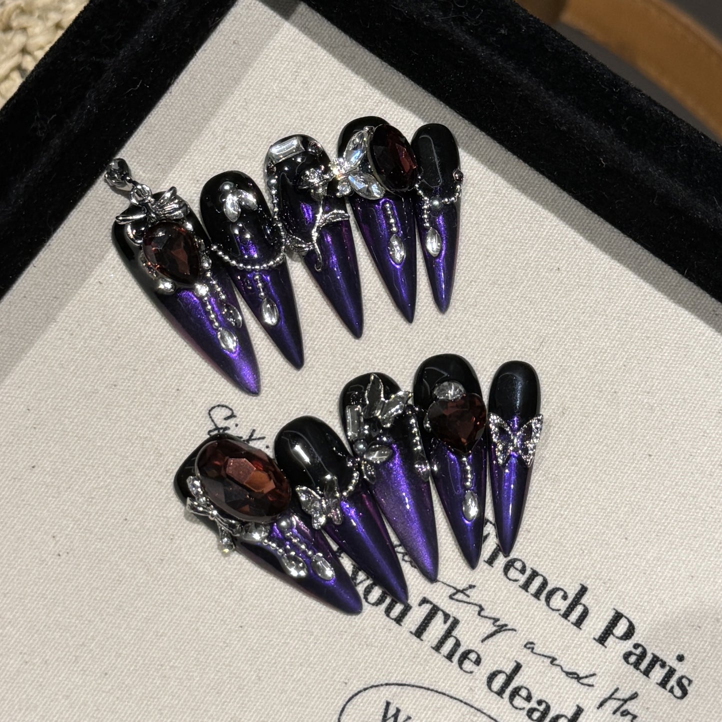 Nails 160-Smoky purple dark temperament whitening manicure