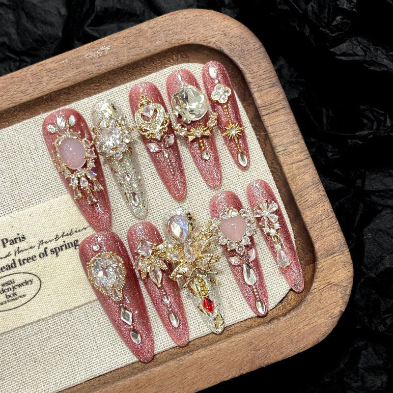 Nails 008-Absolute Beauty Gold Dust Zirconia Nail Art